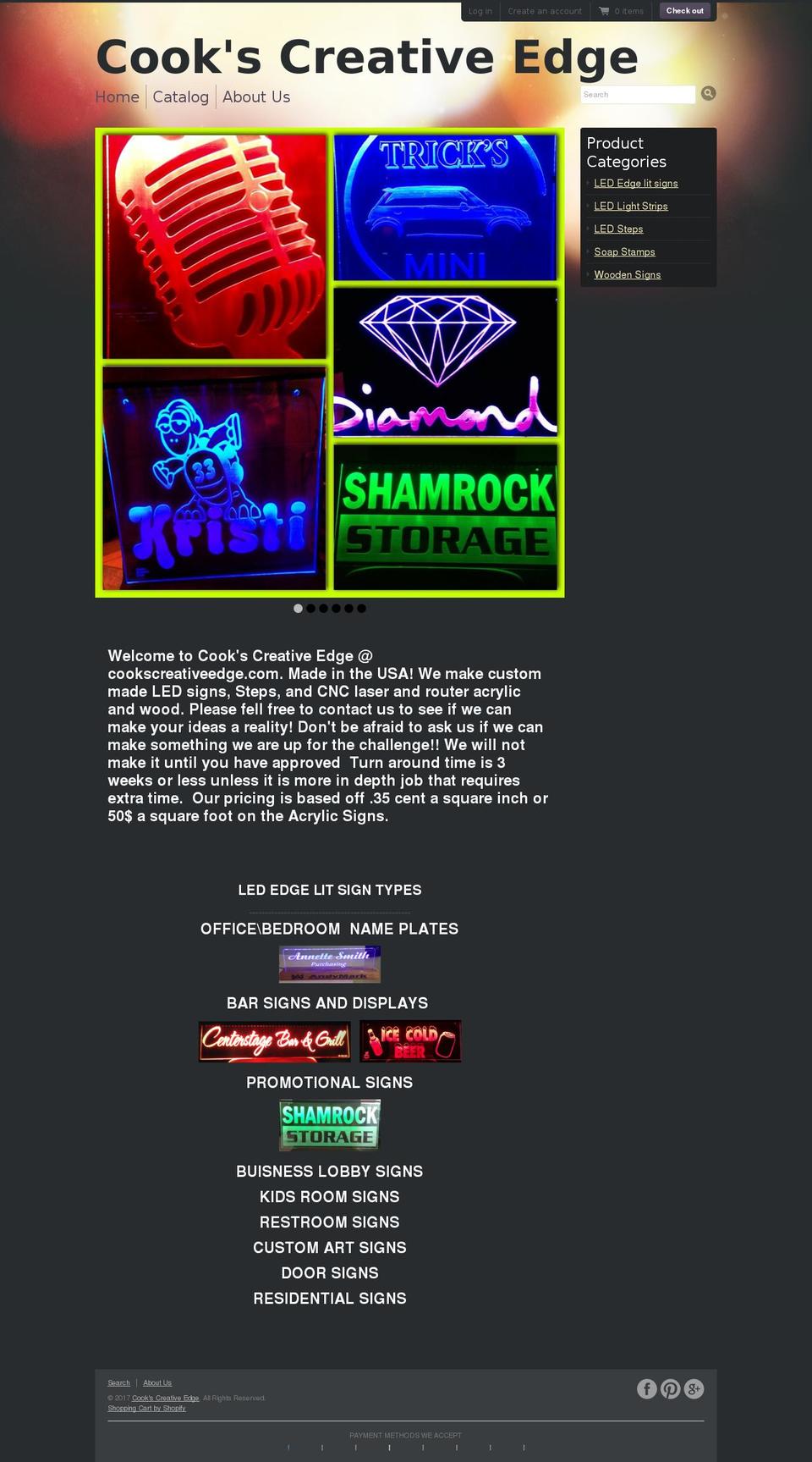 cookscreativeedge.com shopify website screenshot