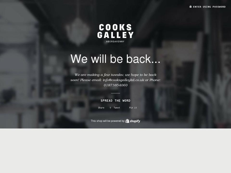 cooksgalleyltd.co.uk shopify website screenshot