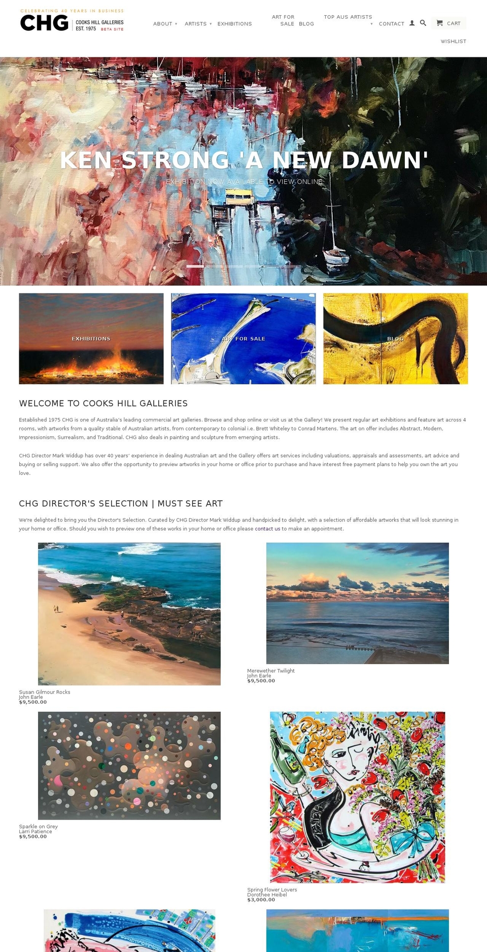 cookshillgalleries.com — Shopify storefront screenshot