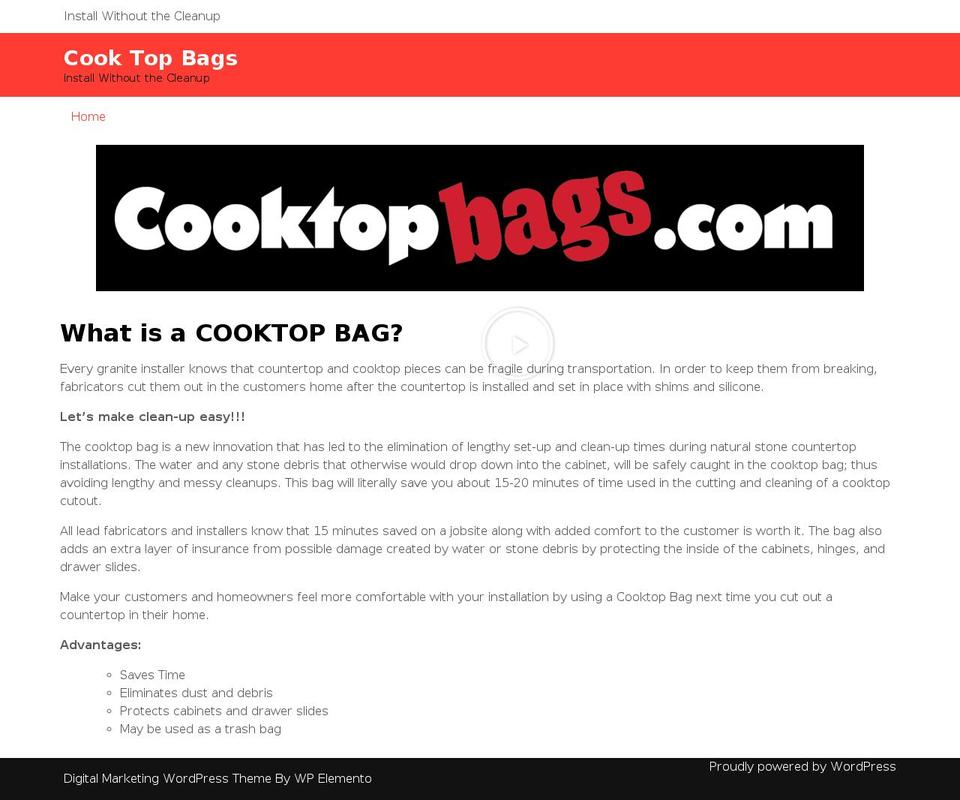 cooktopbags.com — Shopify storefront screenshot
