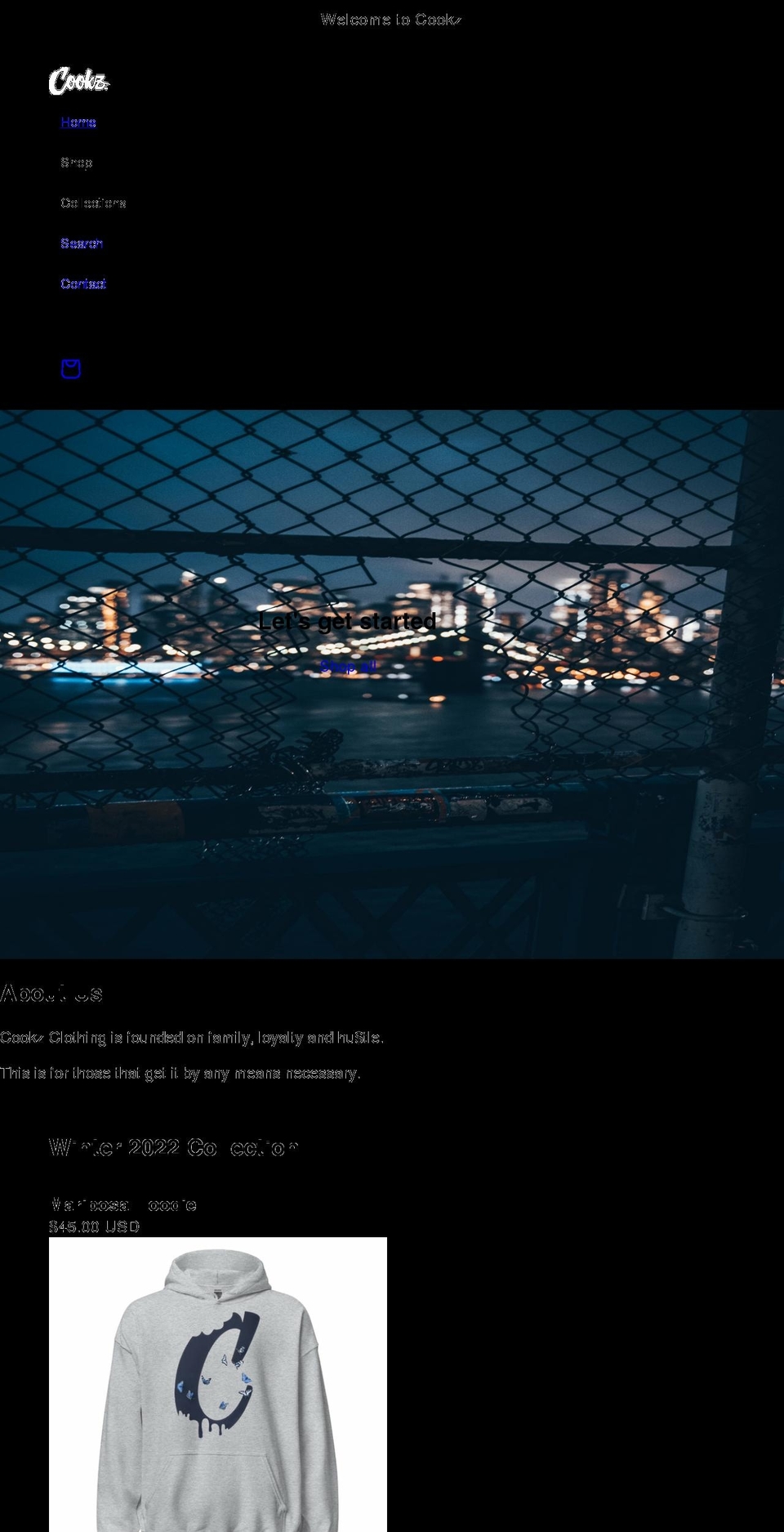 cookzclothing.com shopify website screenshot