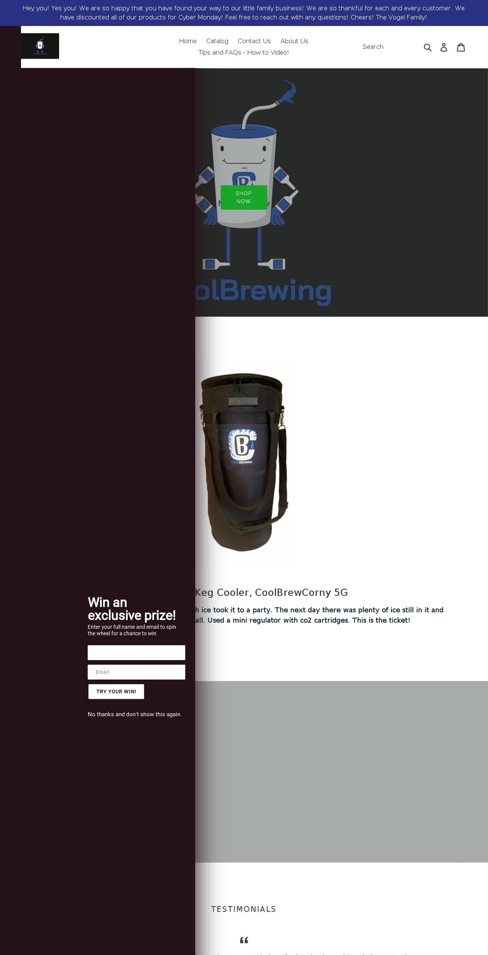 cool-brewing.com shopify website screenshot