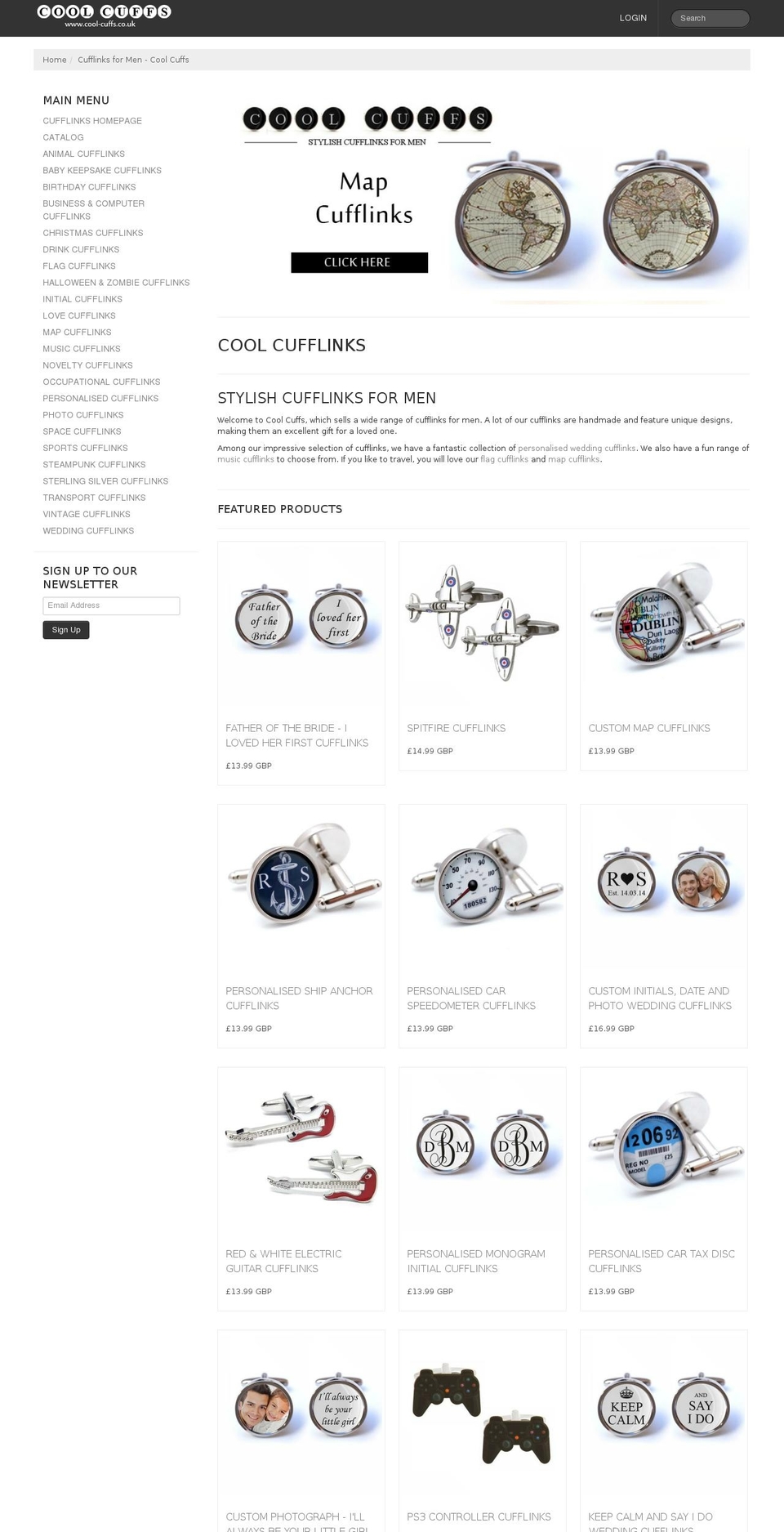 cool-cuffs.co.uk shopify website screenshot