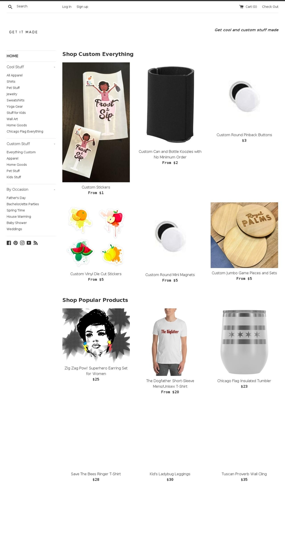 coolandcustom.com shopify website screenshot