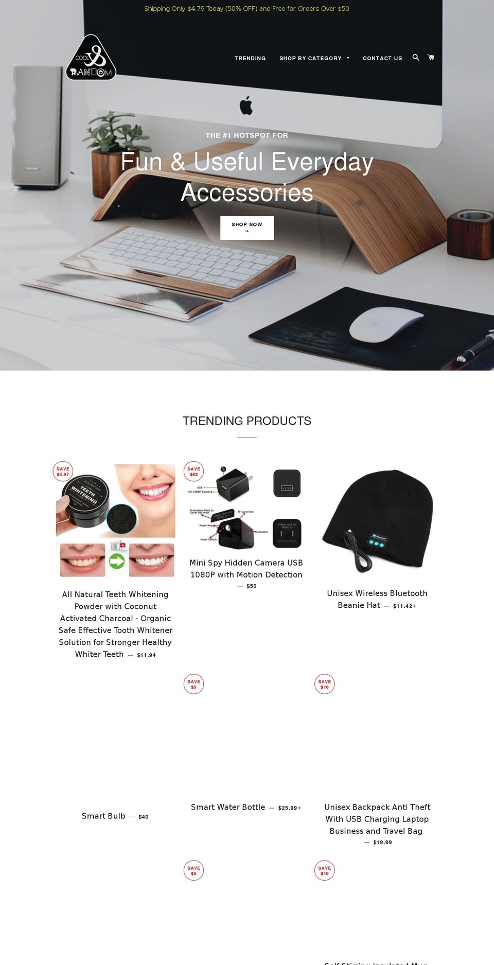 coolandrandom.com — Shopify storefront screenshot