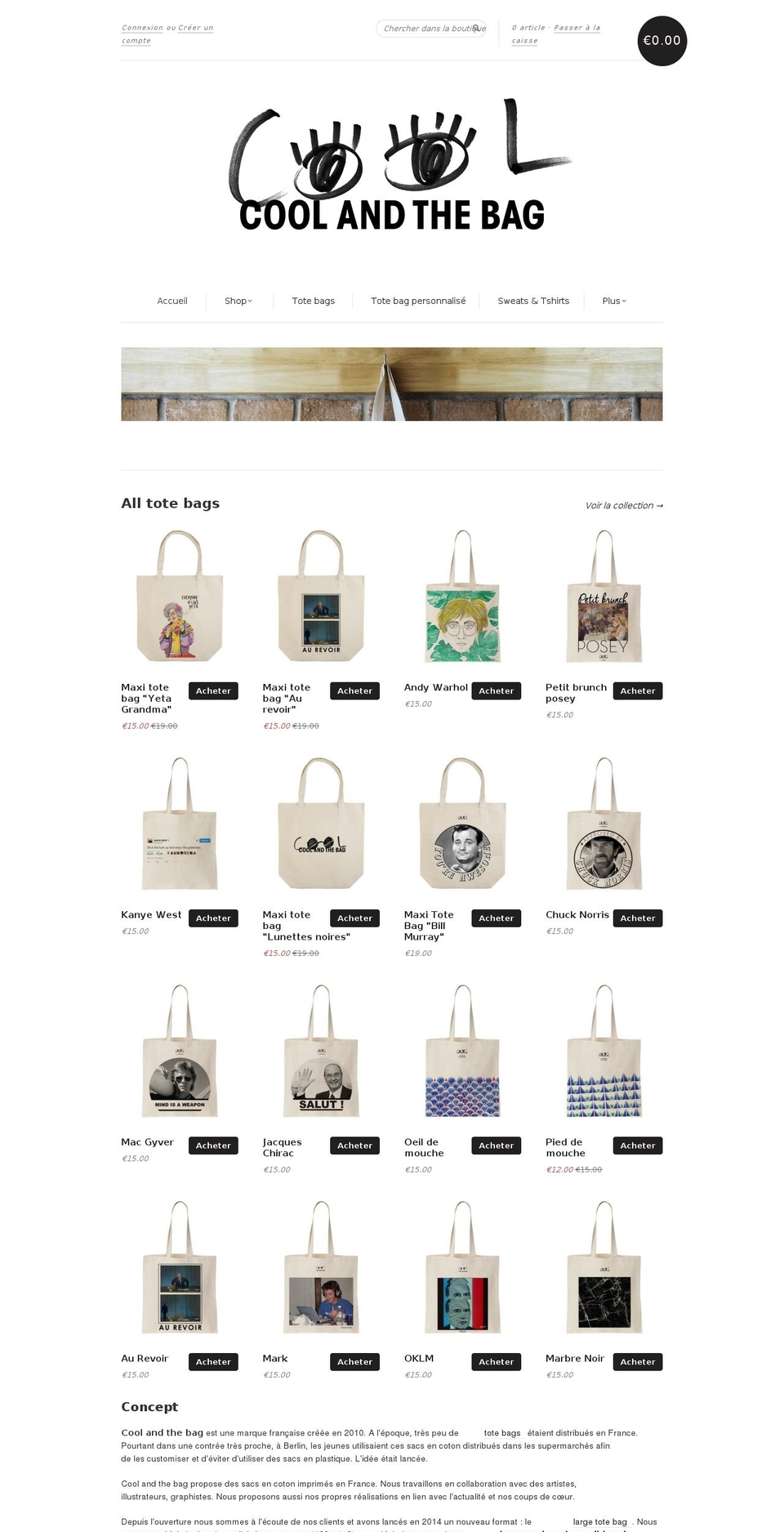 coolandthebag.com shopify website screenshot