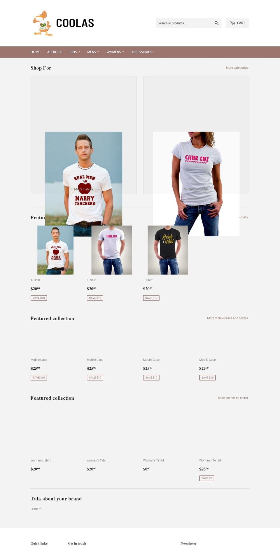 coolas.co.nz shopify website screenshot