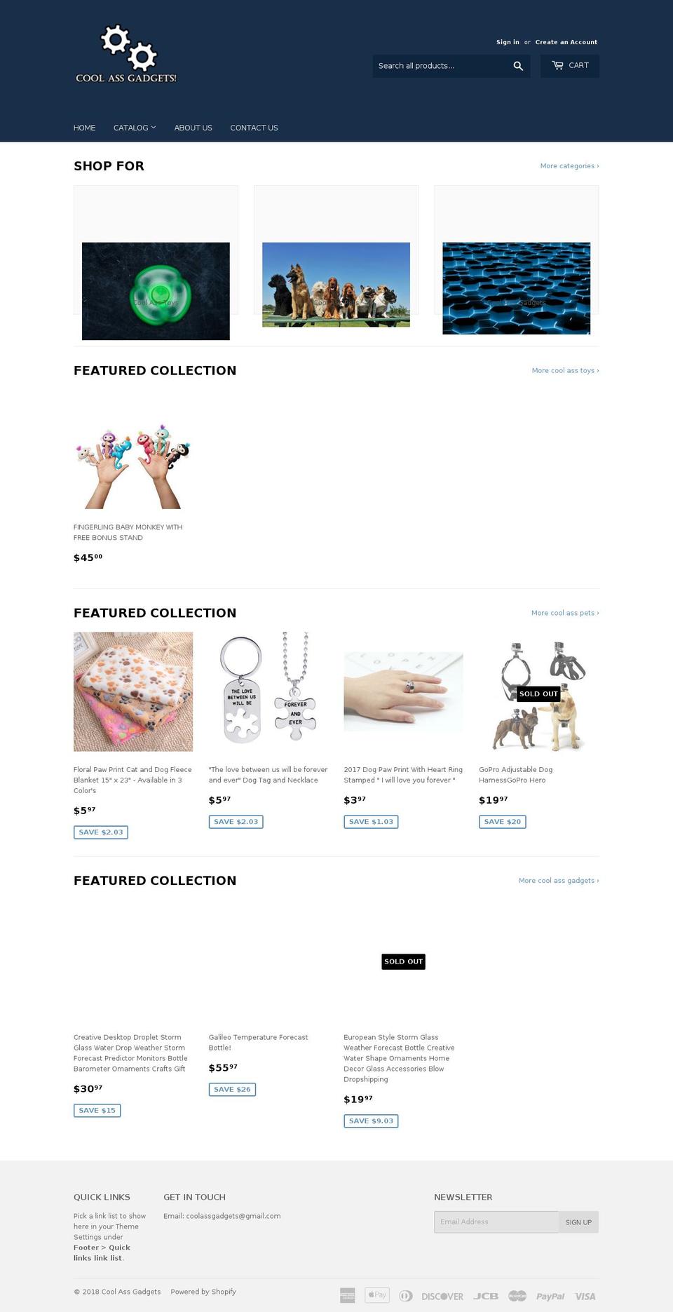 coolassgadgets.com — Shopify storefront screenshot