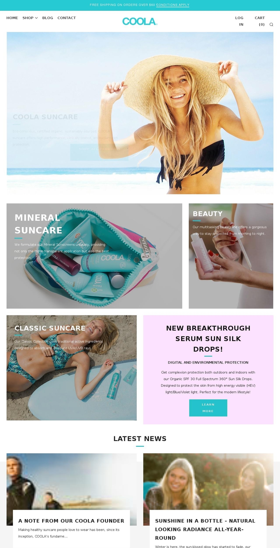 coolasuncare.co.nz shopify website screenshot