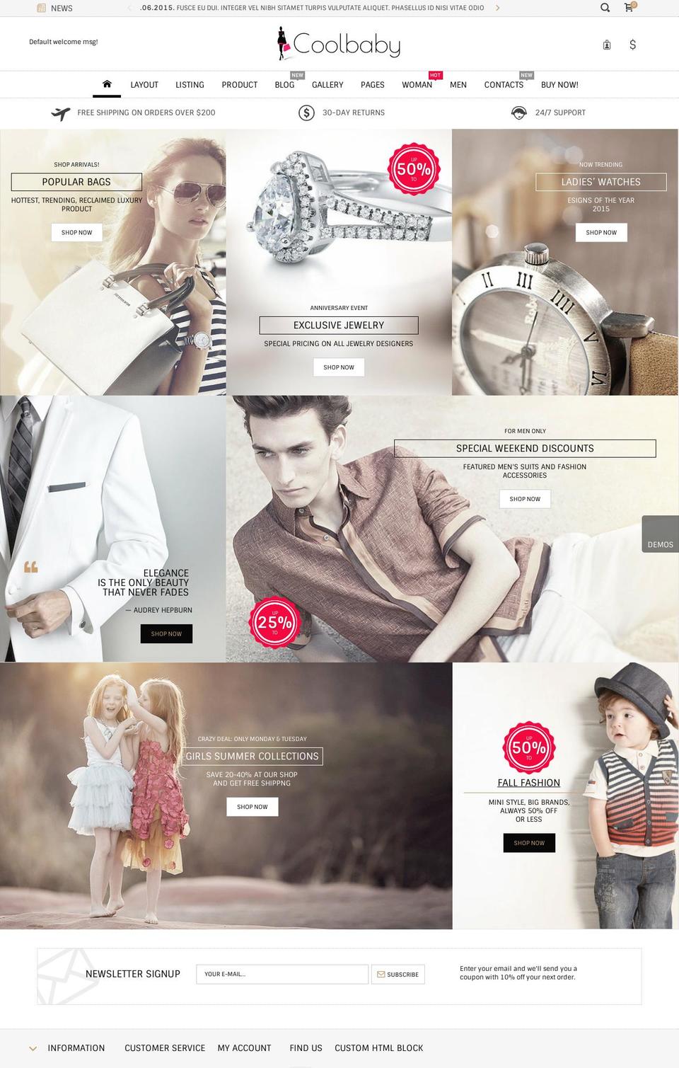 coolbaby-land.myshopify.com shopify website screenshot