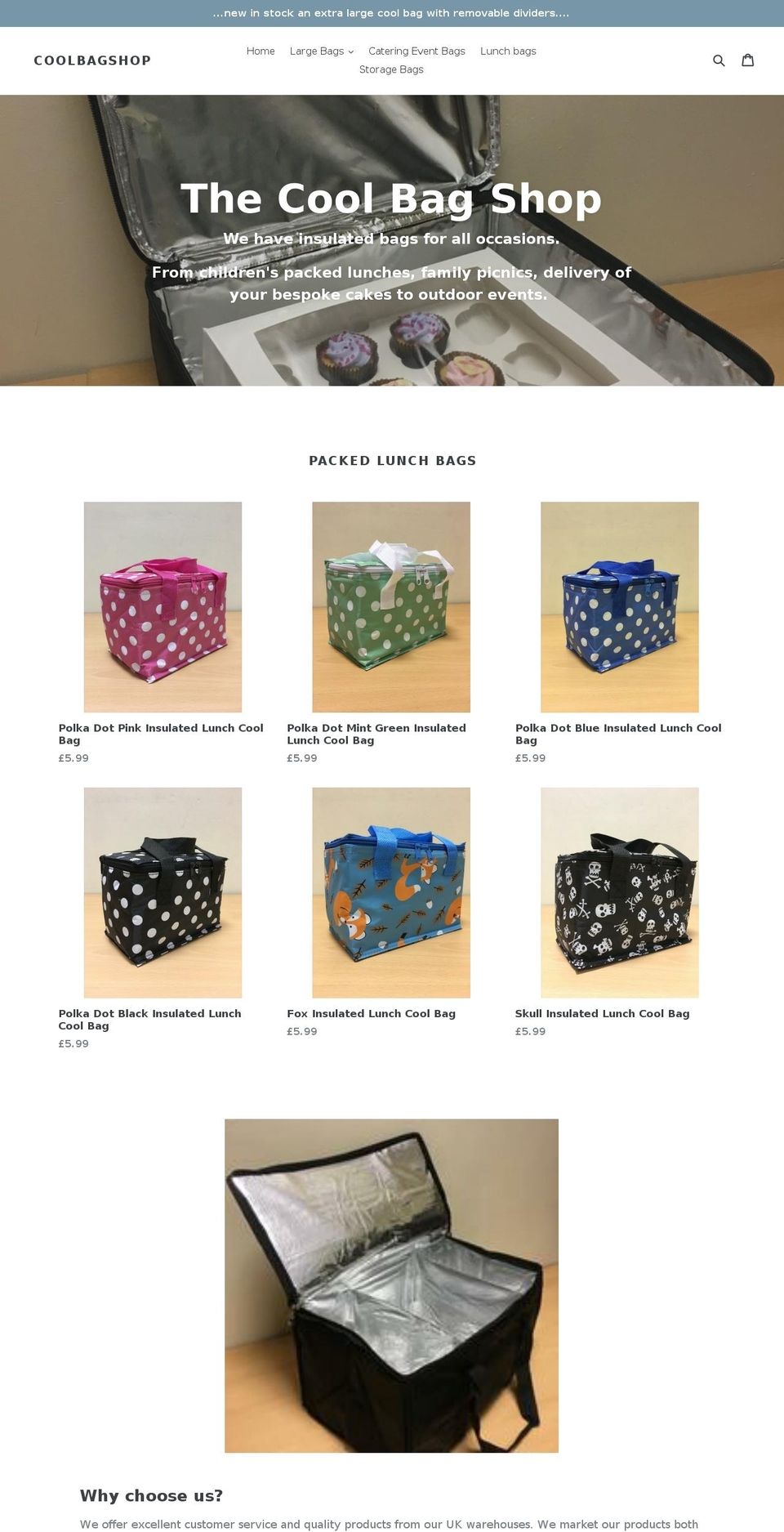 coolbagshop.com — Shopify storefront screenshot