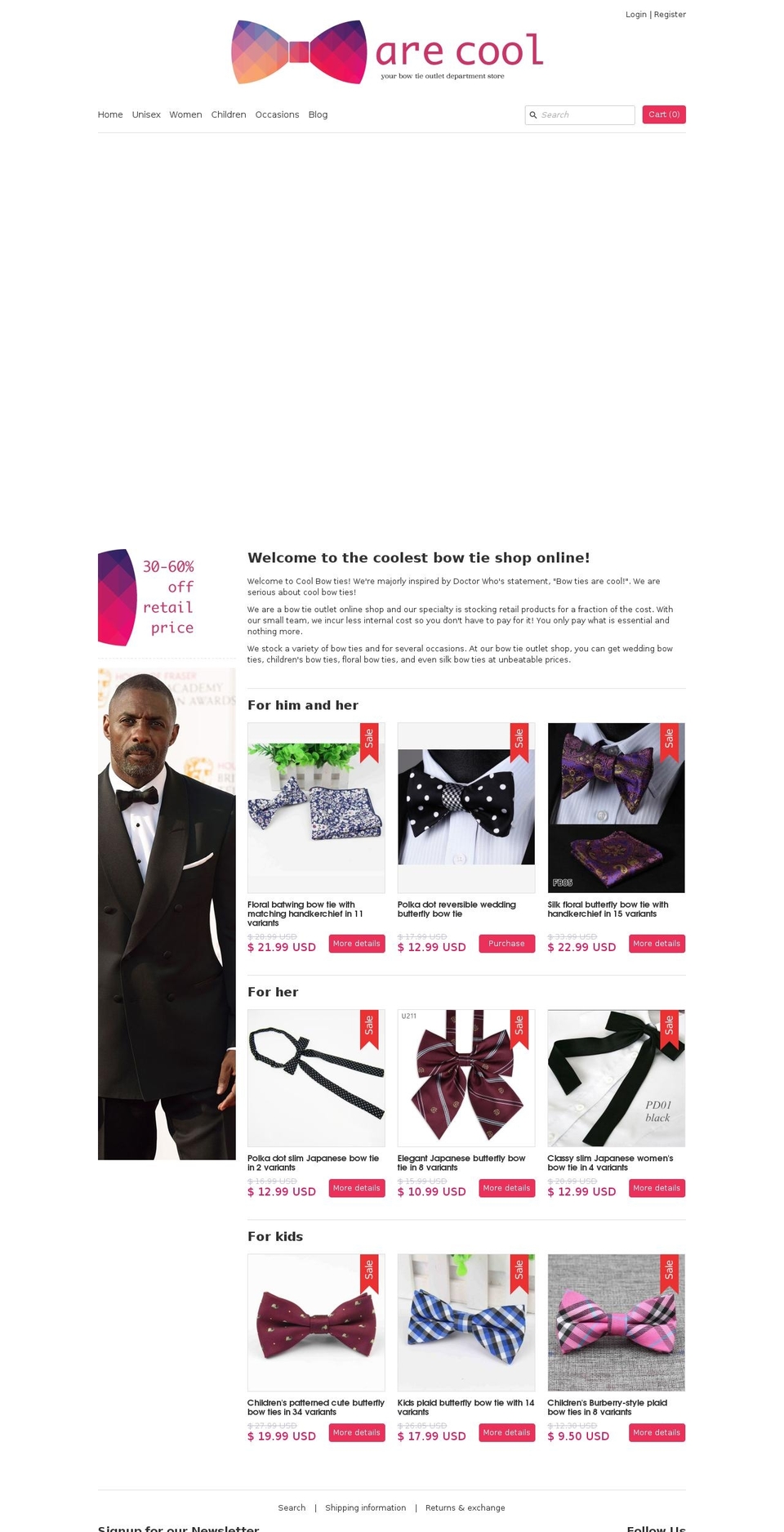 coolbowtie.com — Shopify storefront screenshot