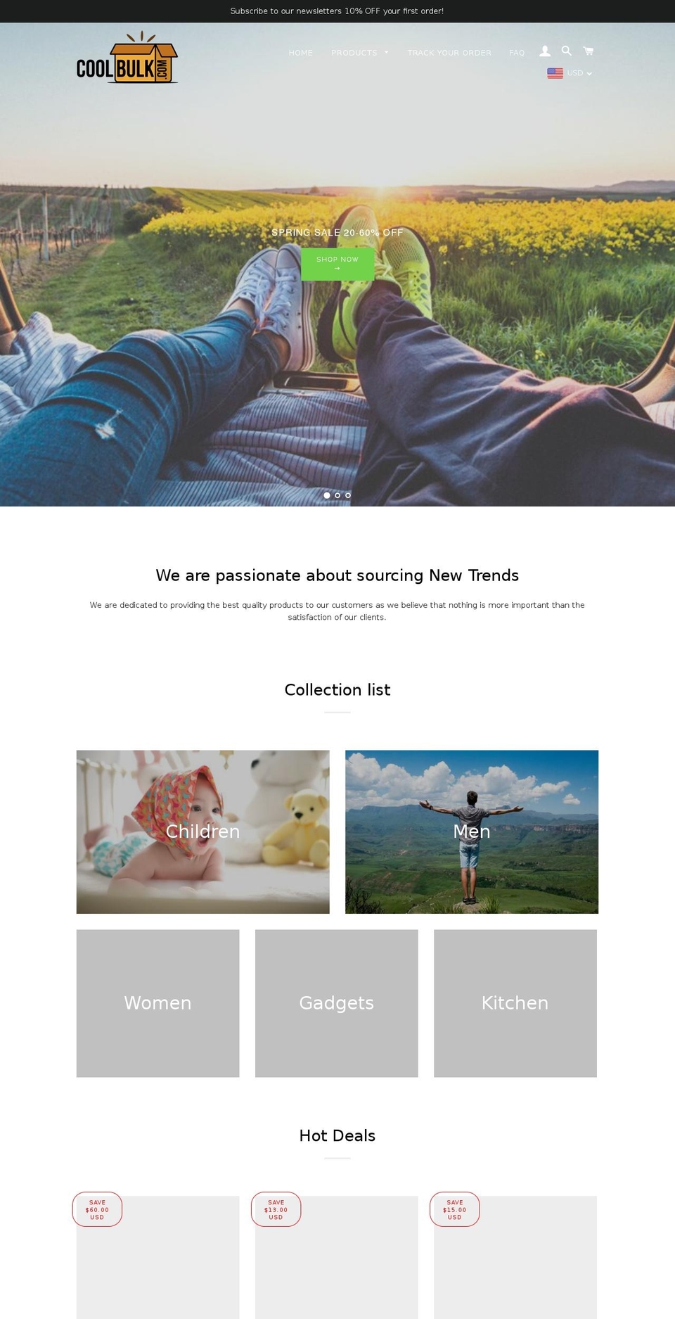 coolbulk.com — Shopify storefront screenshot