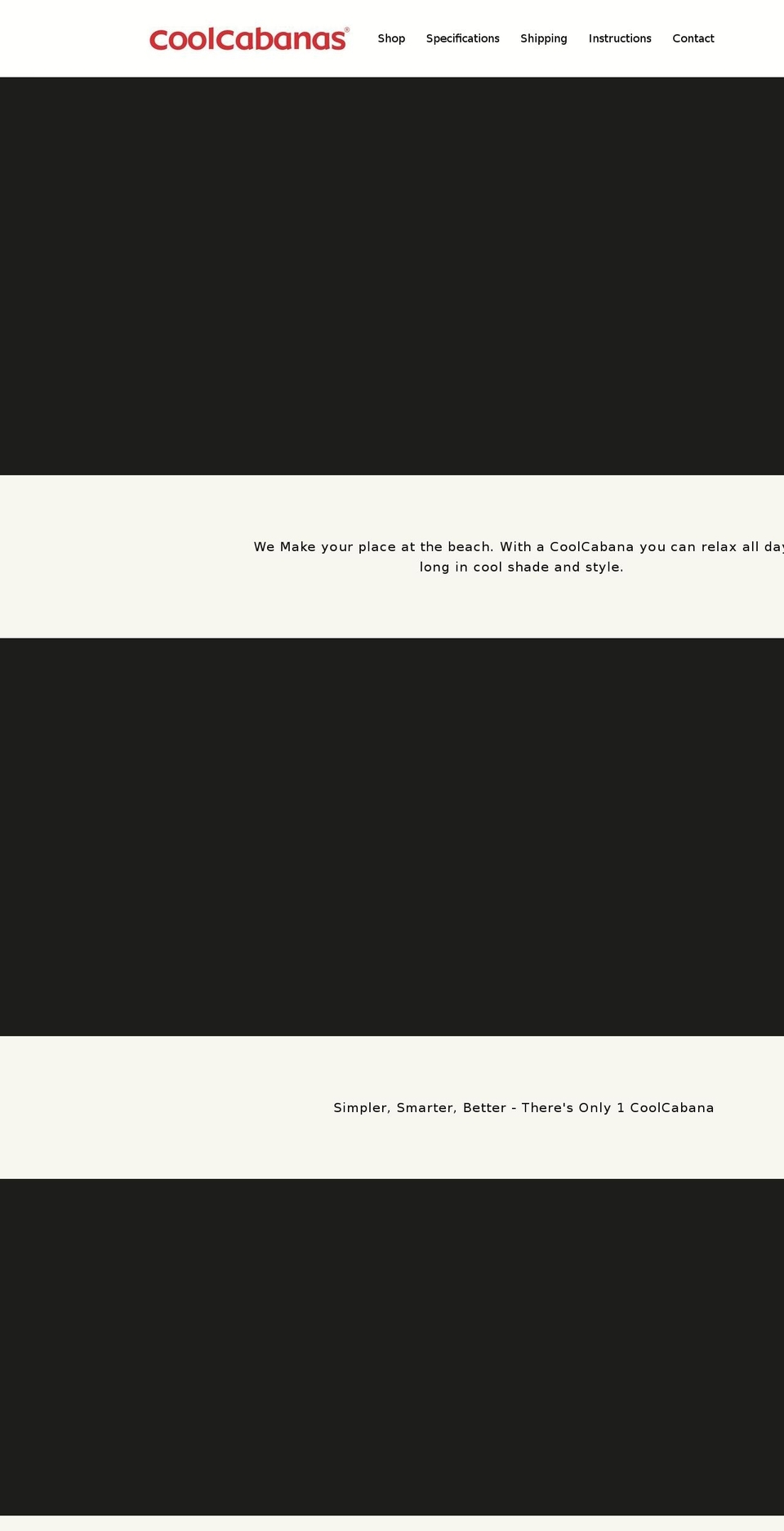 coolcabanas.com shopify website screenshot