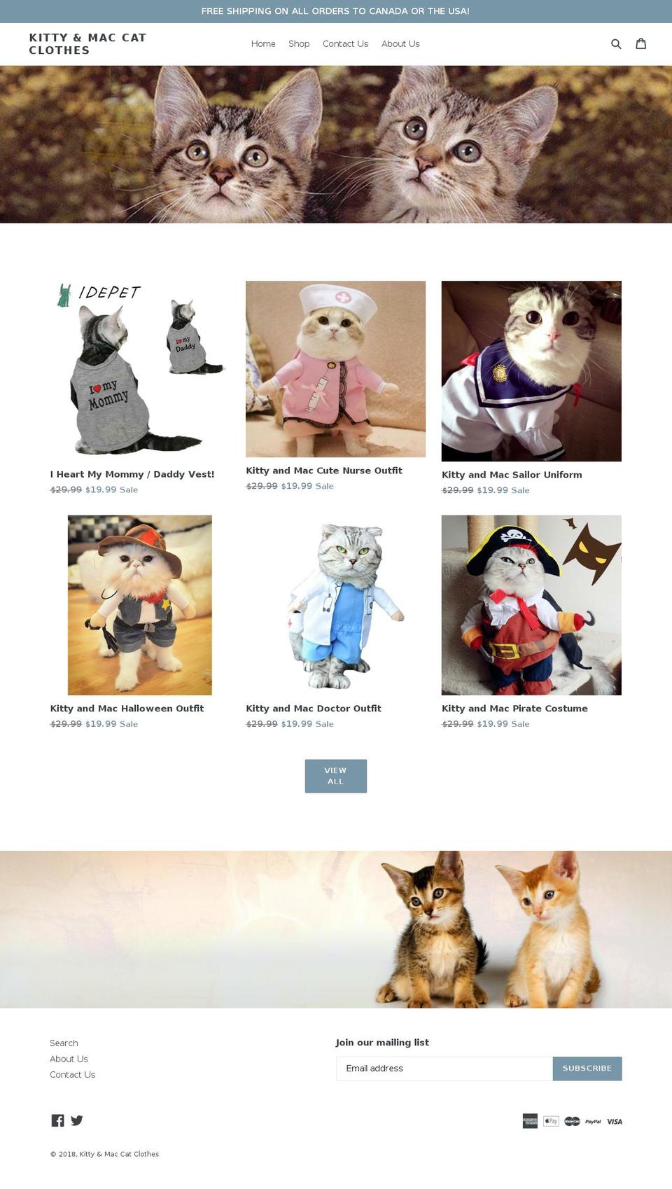 coolcatclothes.com — Shopify storefront screenshot