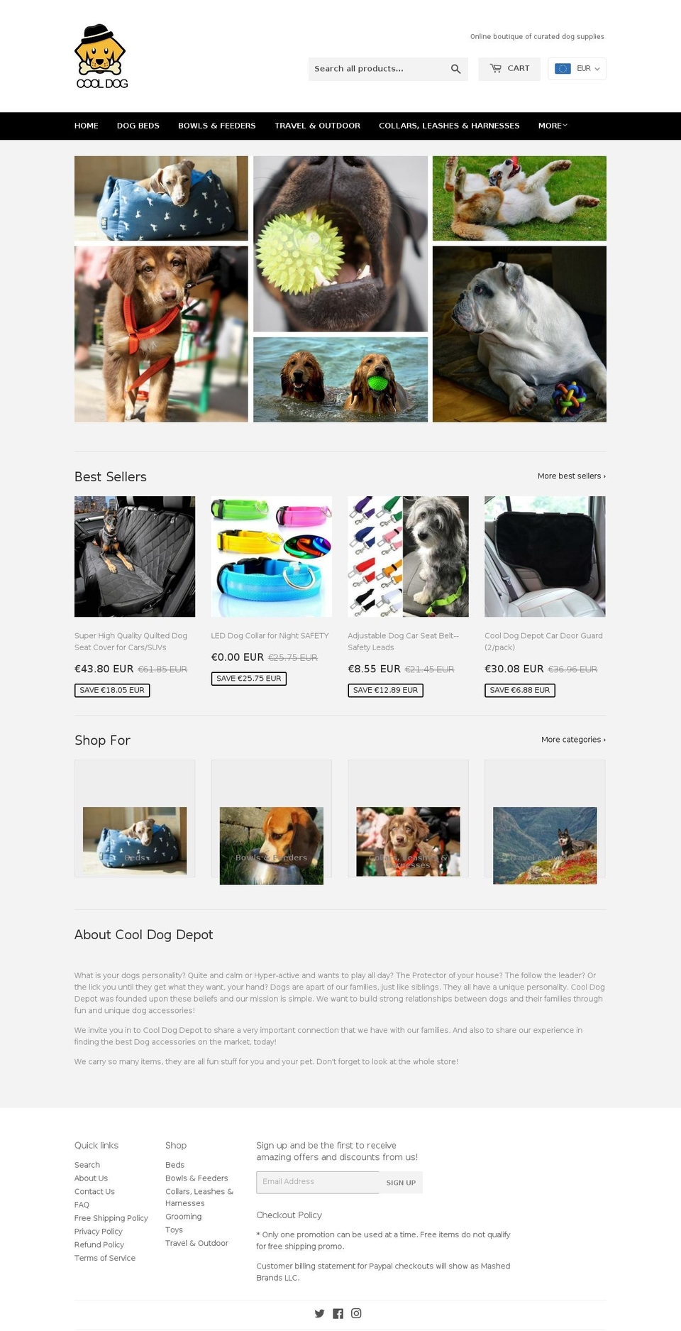 cooldogdepot.com shopify website screenshot