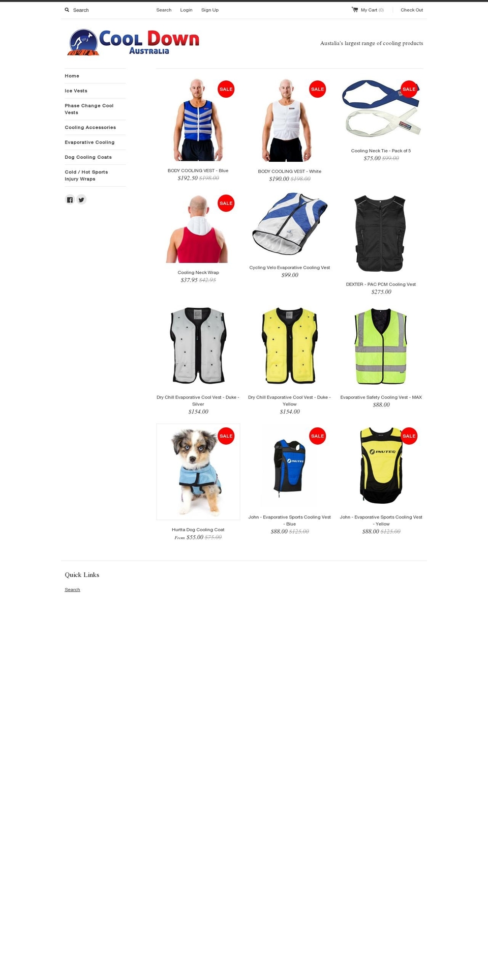 cooldownaustralia.com.au shopify website screenshot