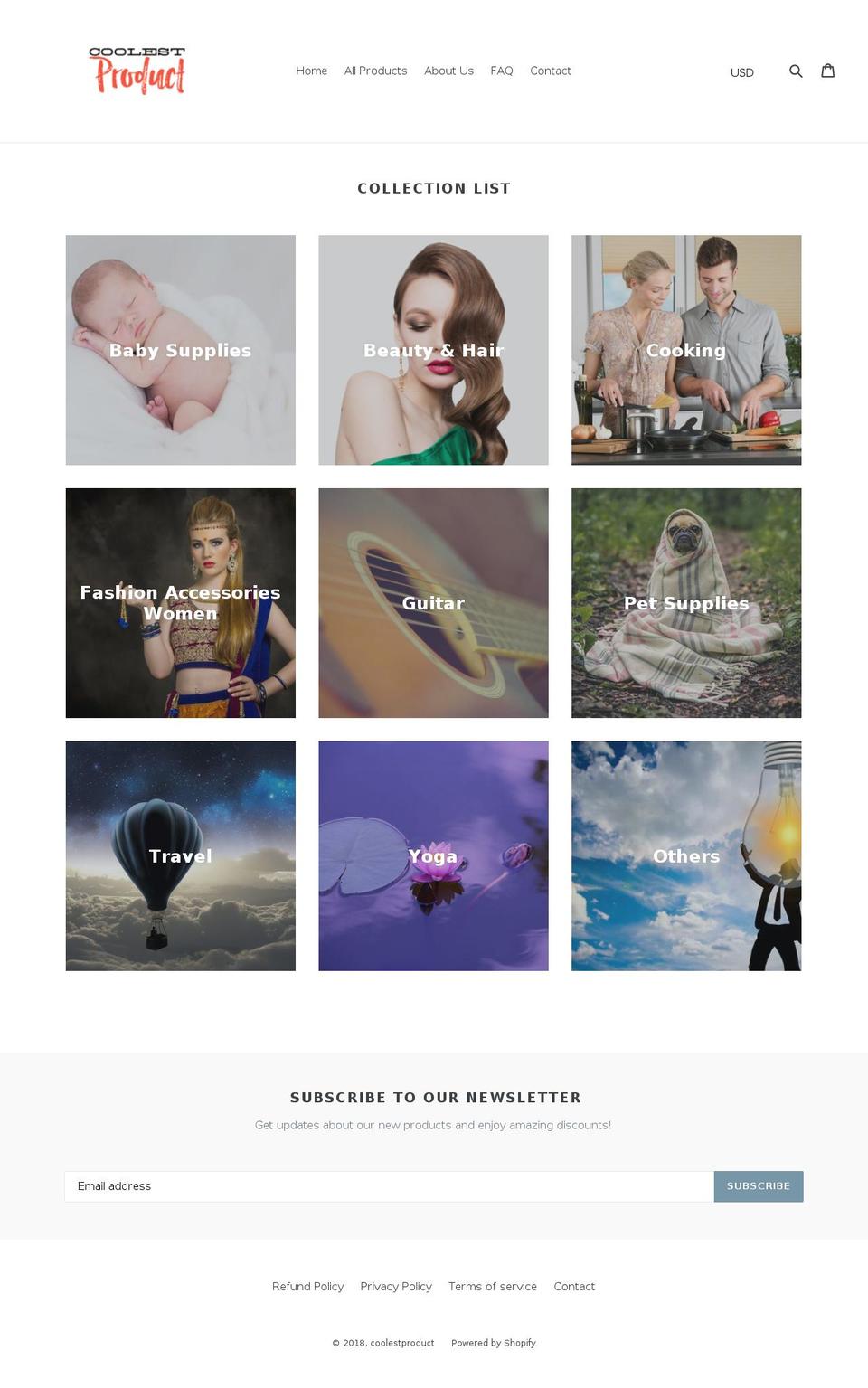 coolestproduct.com — Shopify storefront screenshot