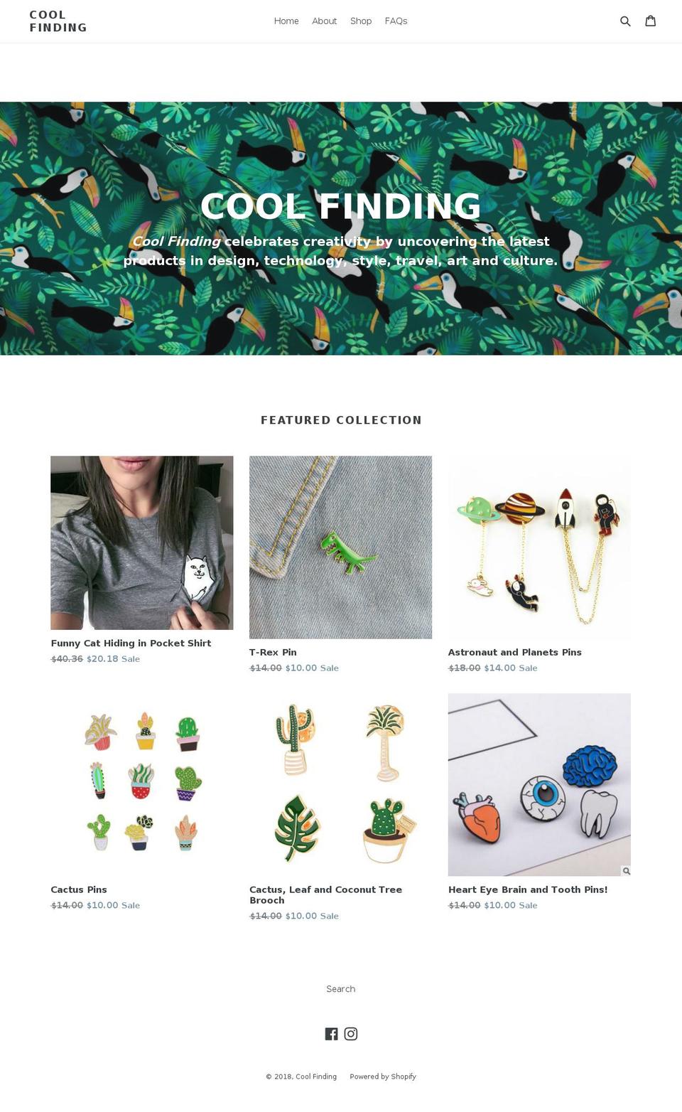 coolfinding.com — Shopify storefront screenshot