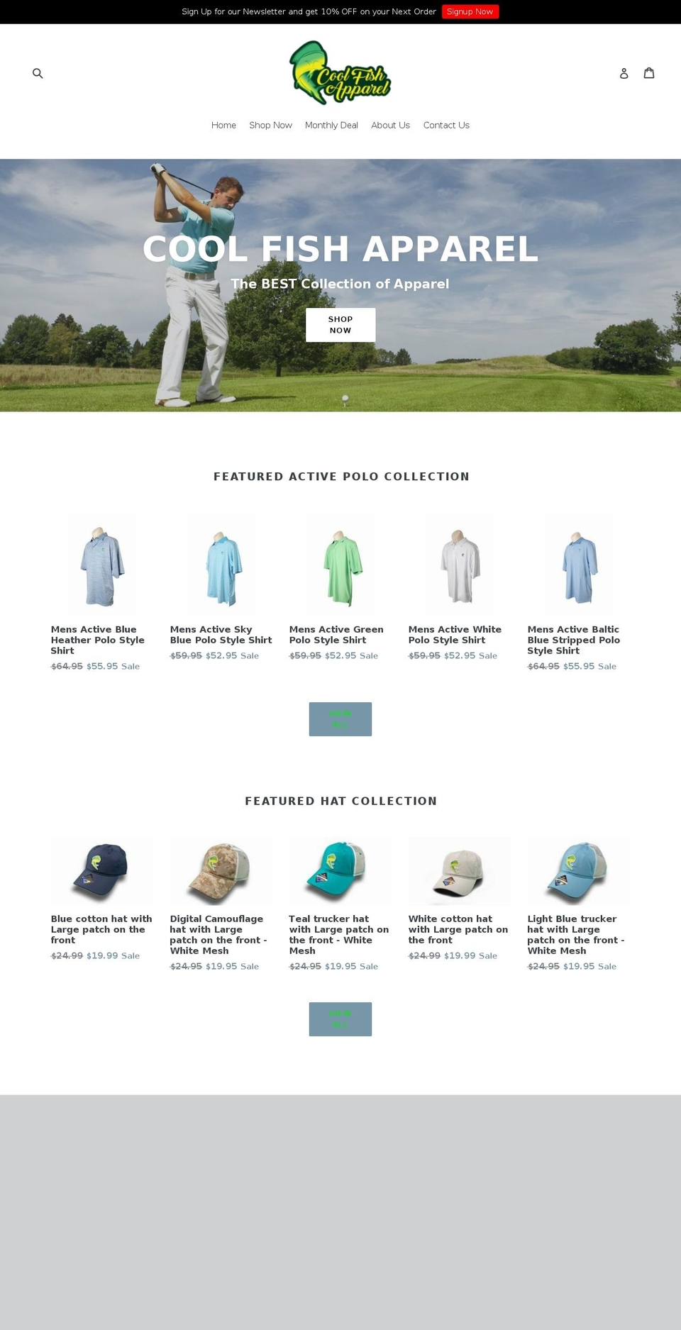 coolfishapparel.com shopify website screenshot