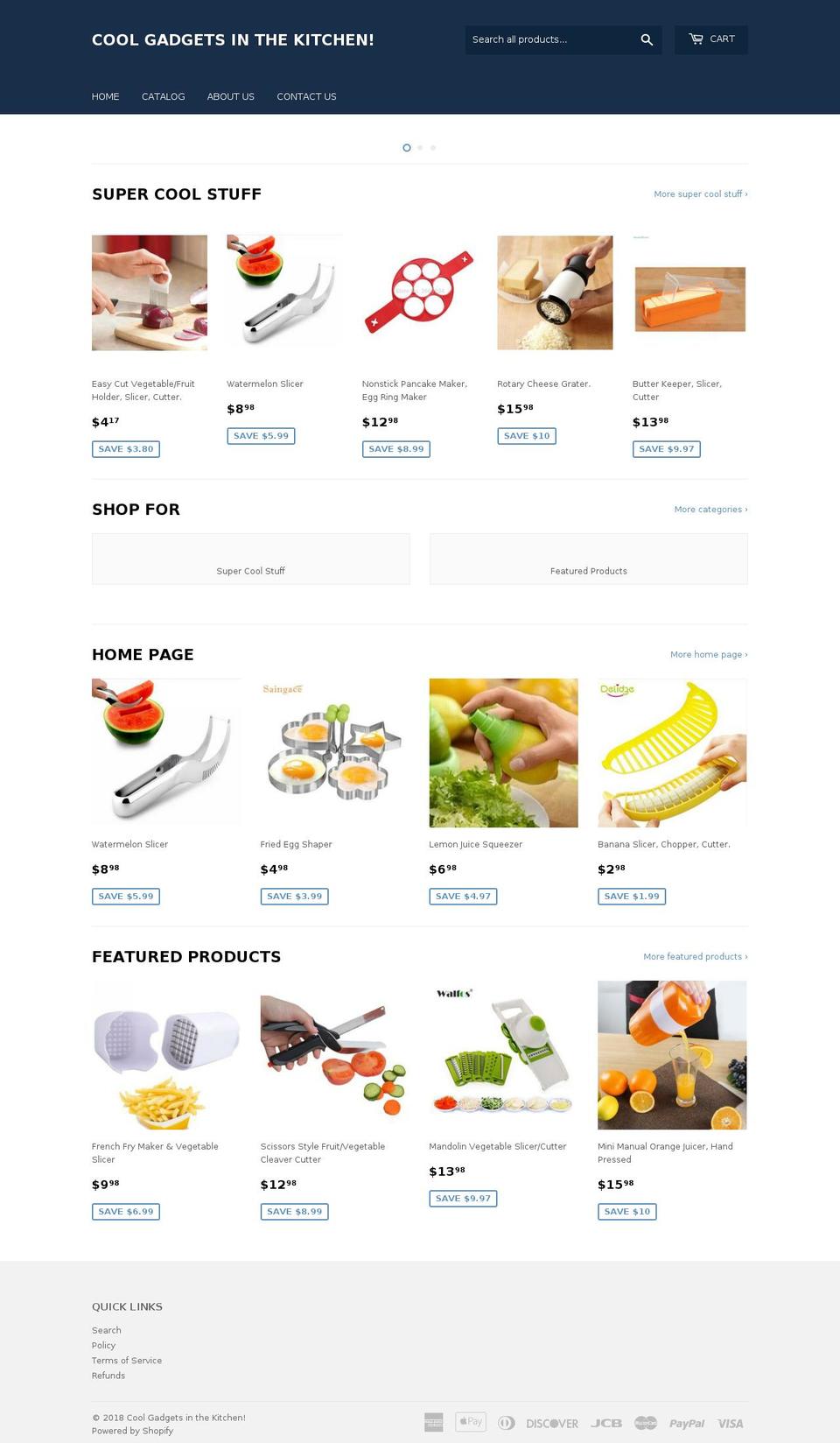 coolgadgetsinthekitchen.com — Shopify storefront screenshot
