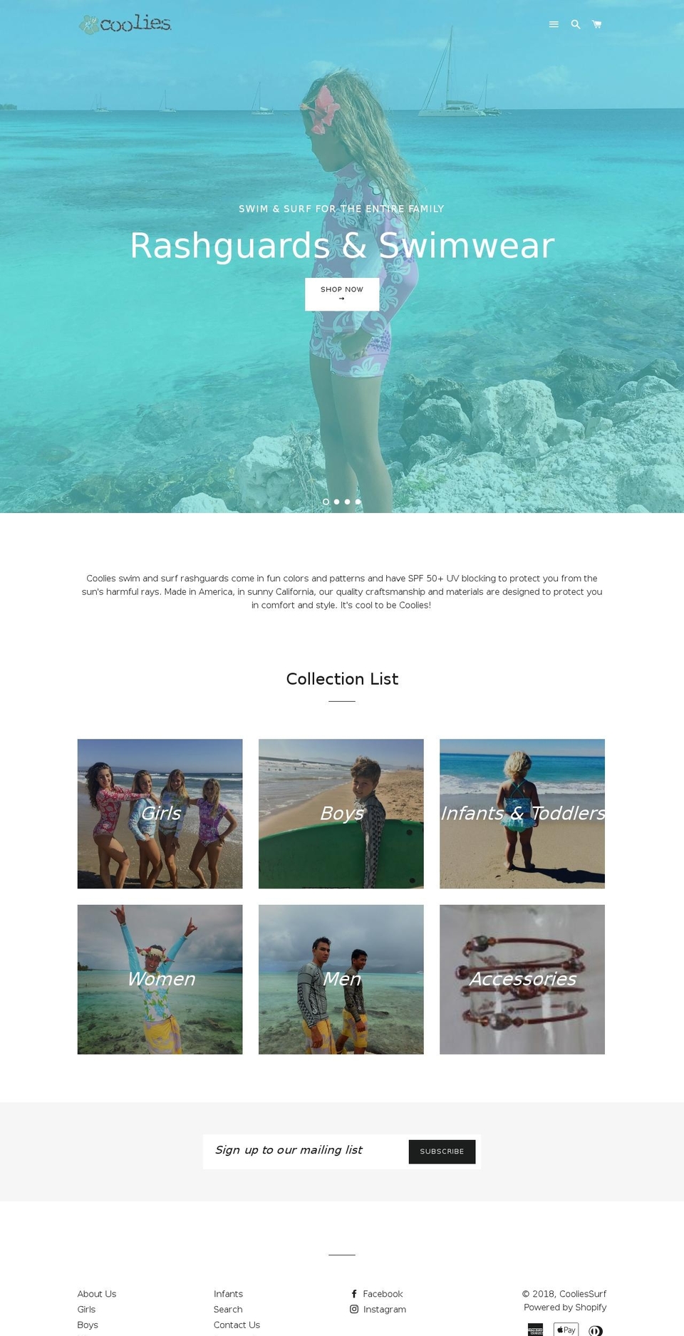 cooliesurf.com shopify website screenshot