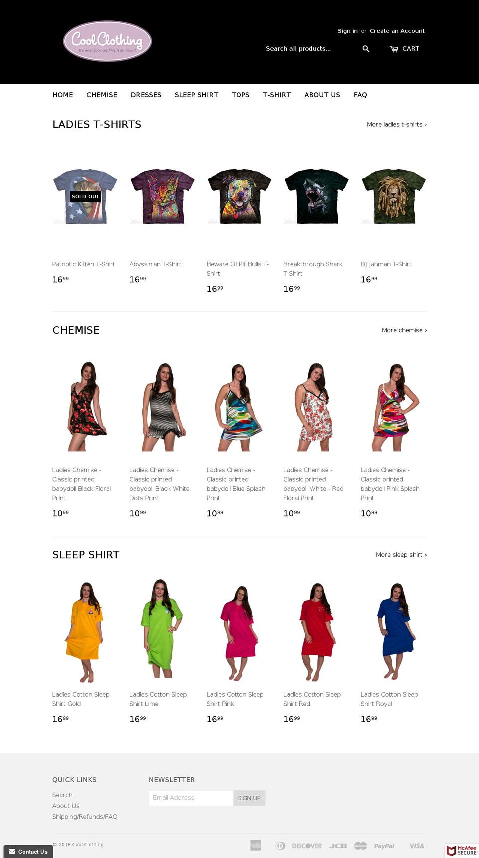 coolintimates.com shopify website screenshot