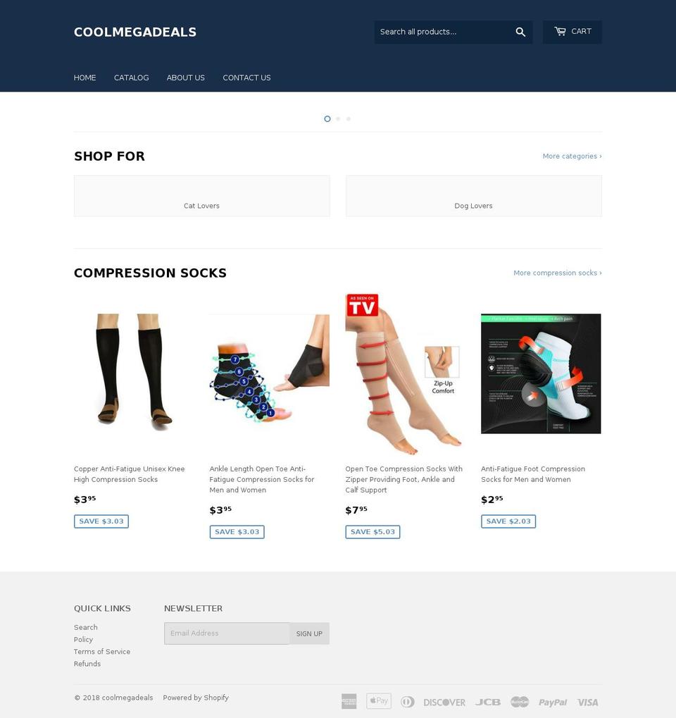 coolmegadeals.com — Shopify storefront screenshot