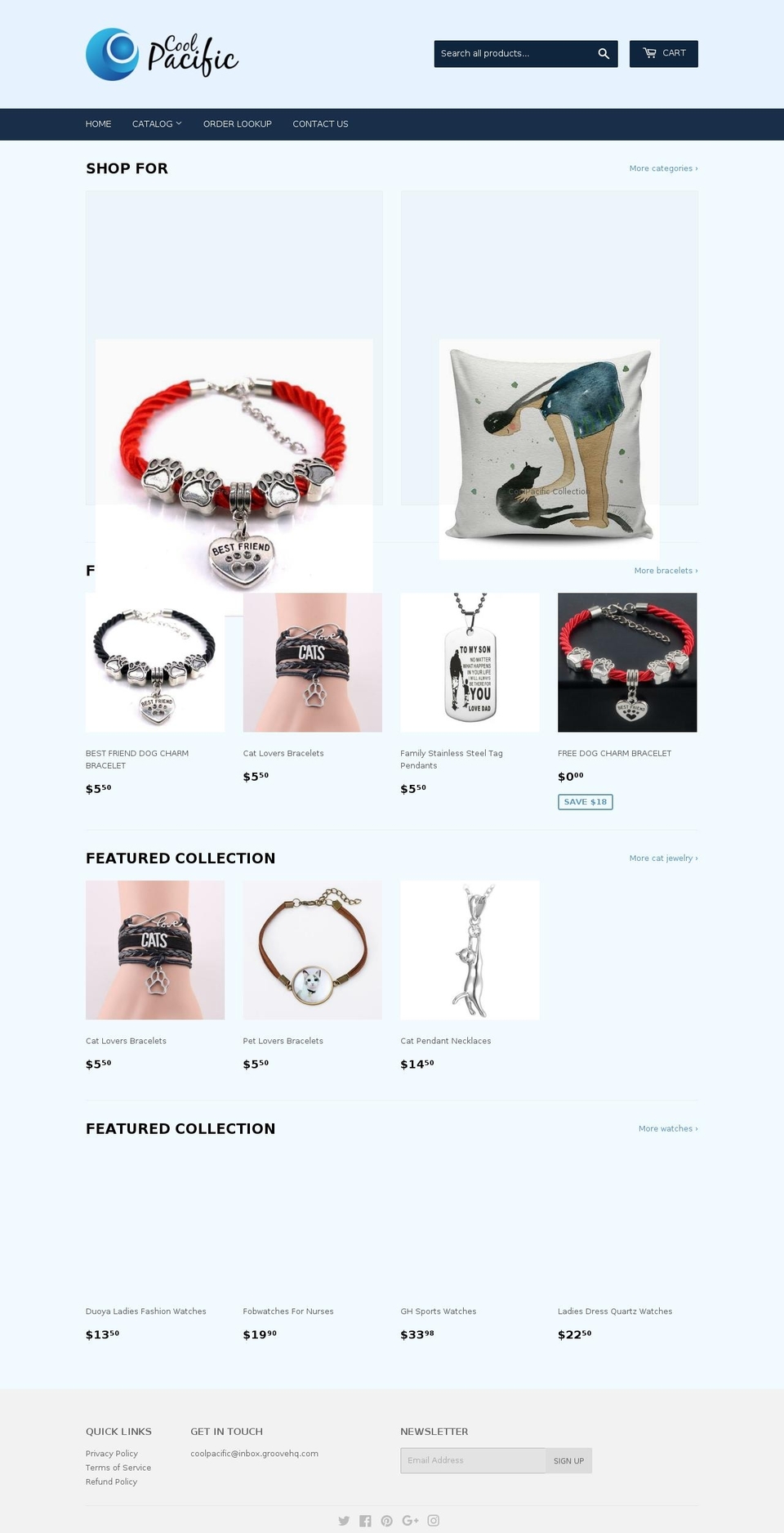 coolpacific.net shopify website screenshot
