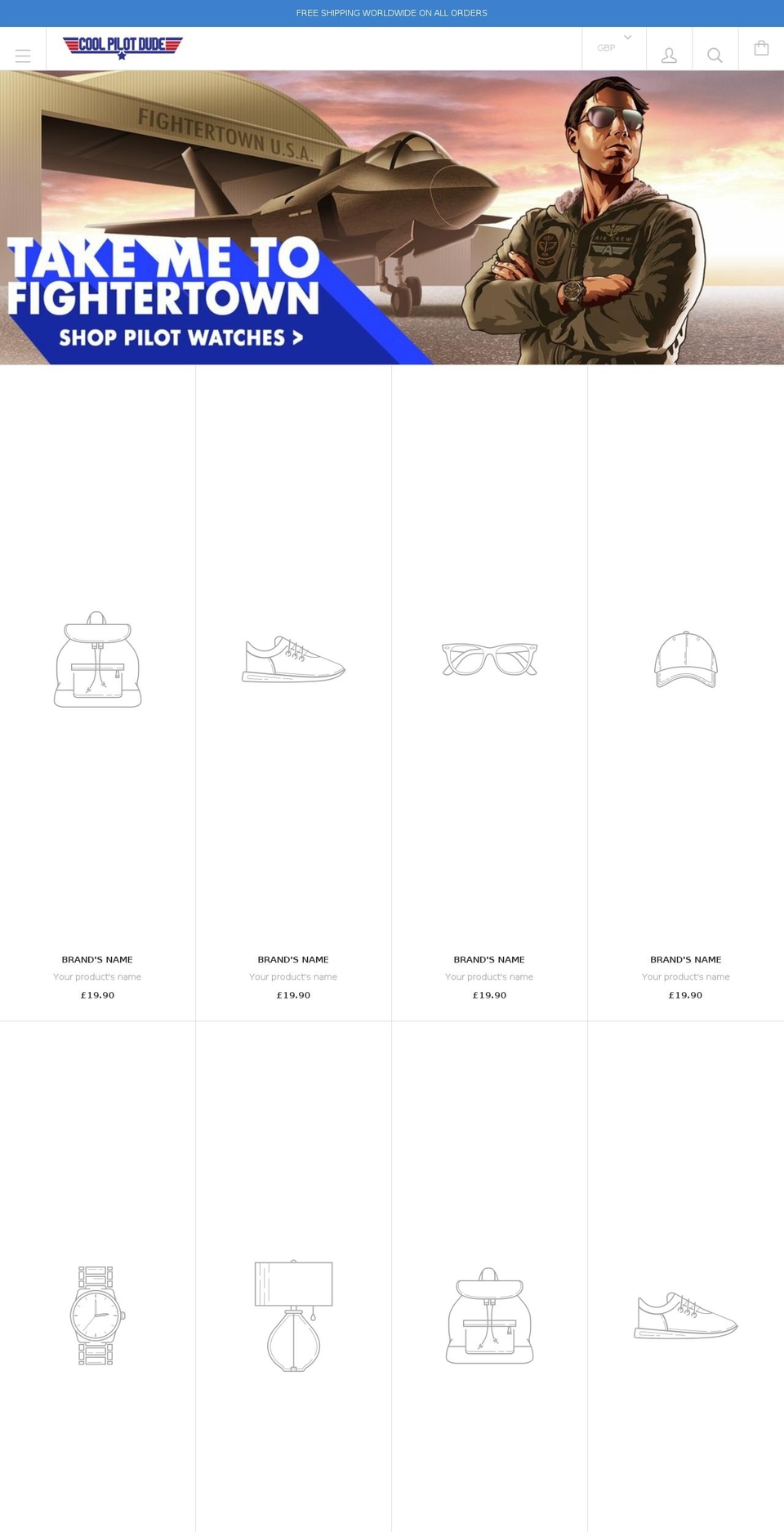 coolpilotdude.com — Shopify storefront screenshot
