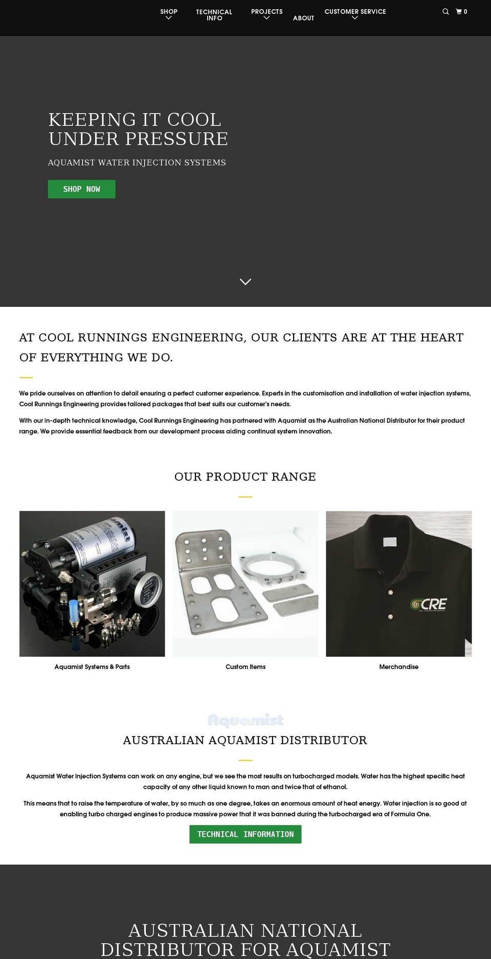 coolrunningsengineering.com.au shopify website screenshot