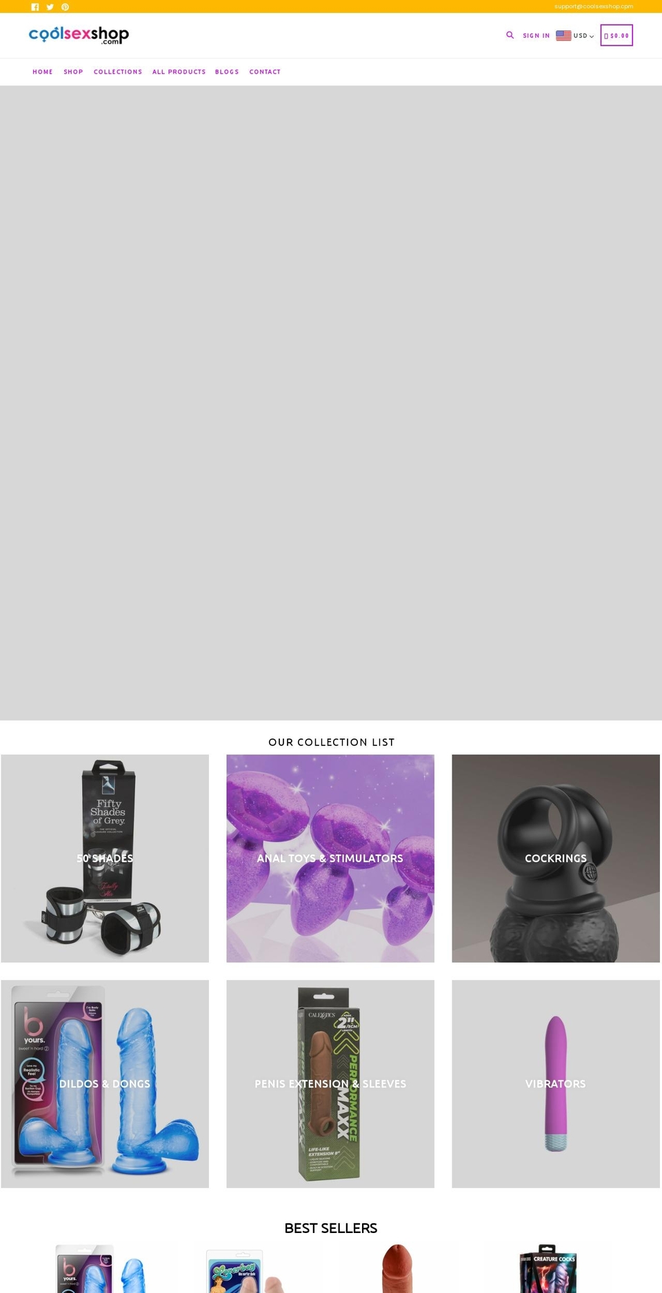 coolsexshop.com shopify website screenshot