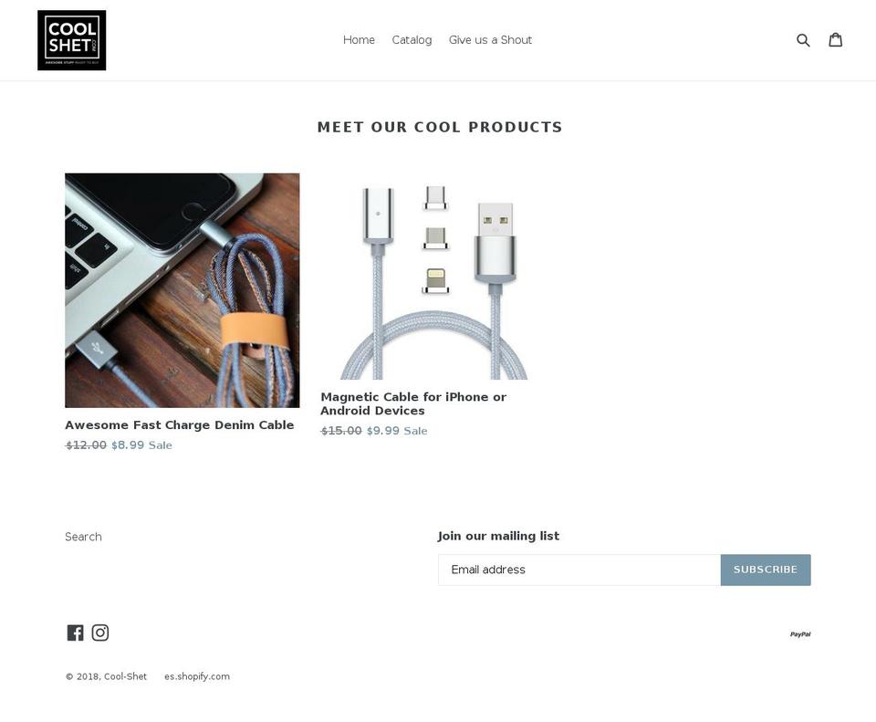 coolshet.com — Shopify storefront screenshot