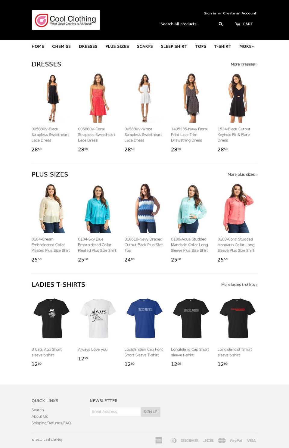 coolsleepwear.com shopify website screenshot