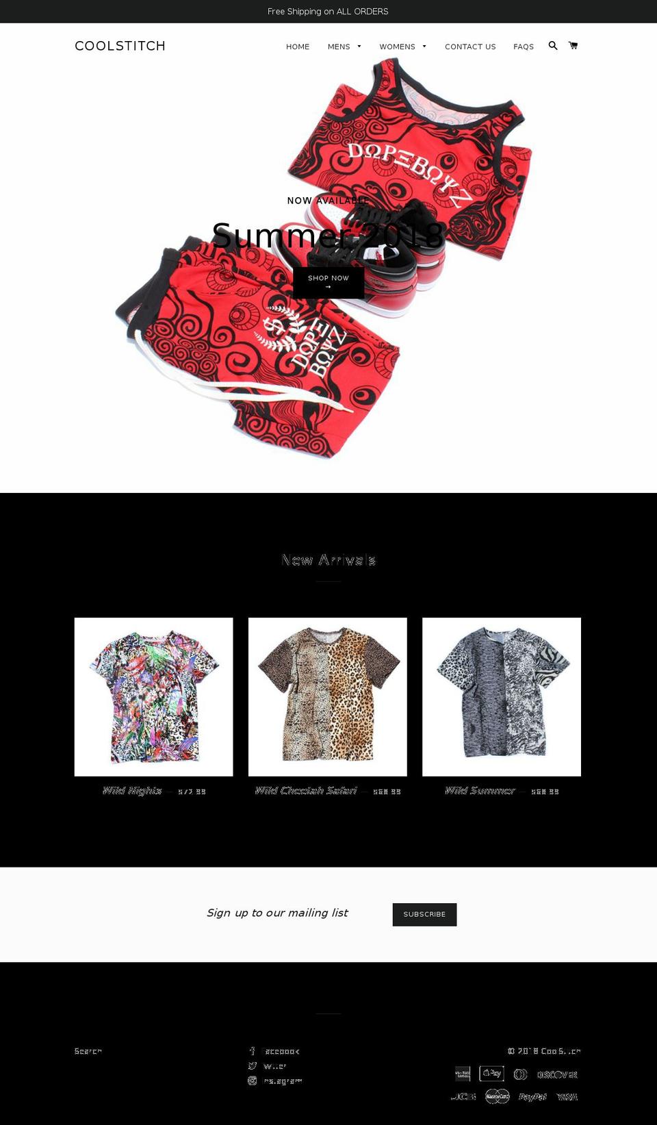 coolstitchstore.com — Shopify storefront screenshot