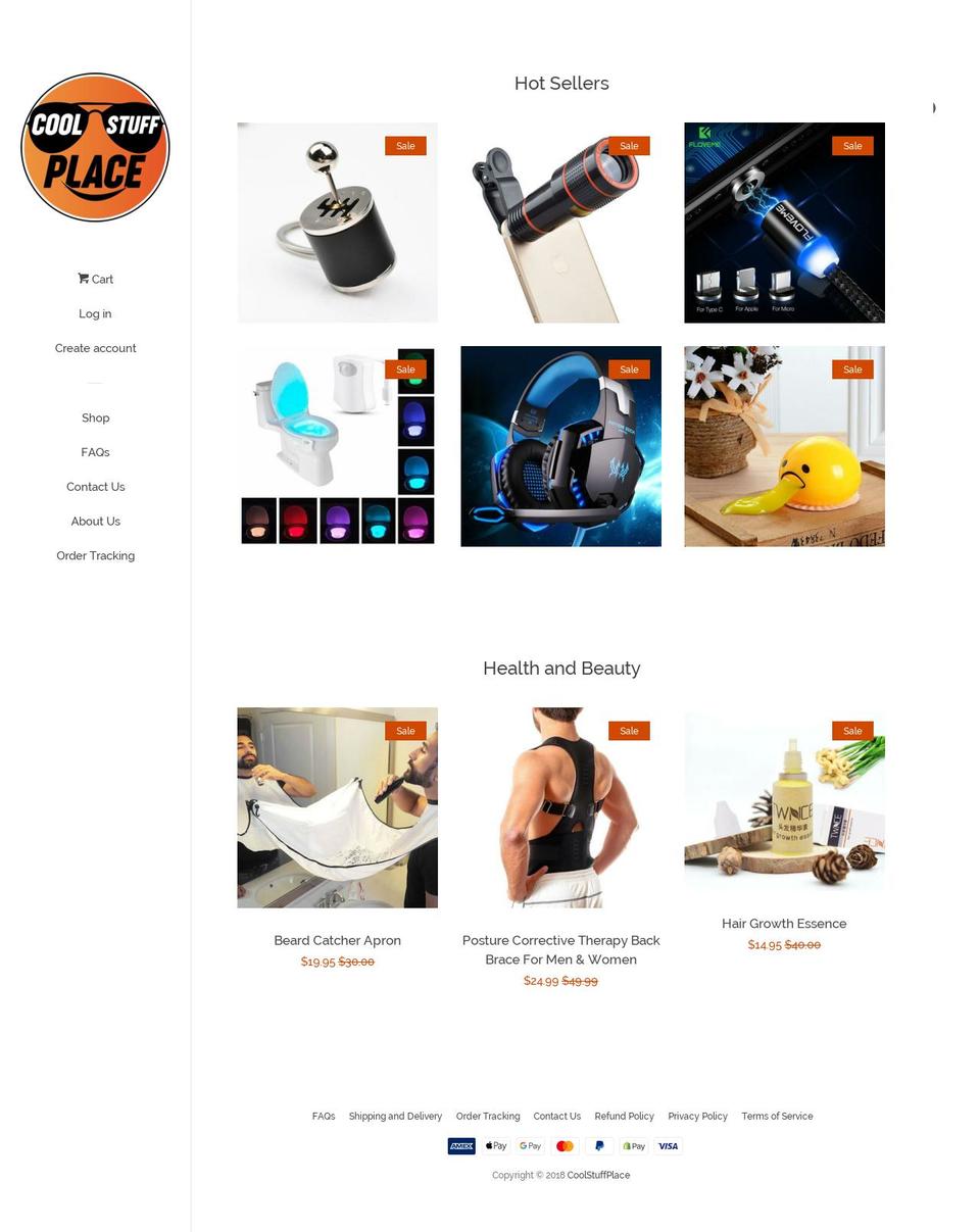 coolstuffplace.com — Shopify storefront screenshot