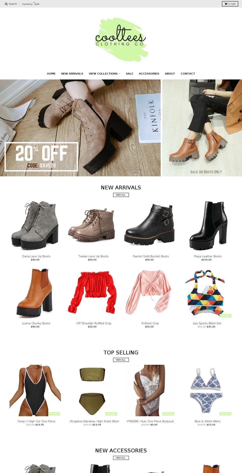 cooltees.com.au shopify website screenshot