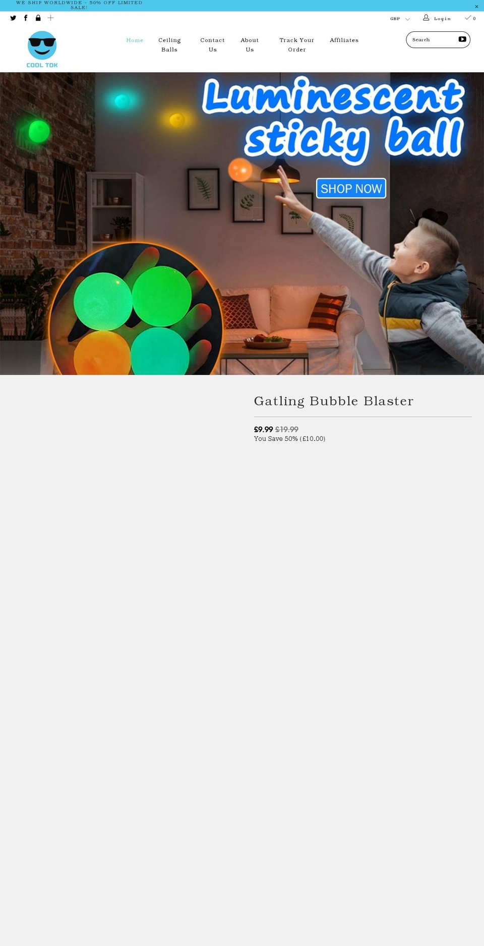 cooltok.co.uk shopify website screenshot