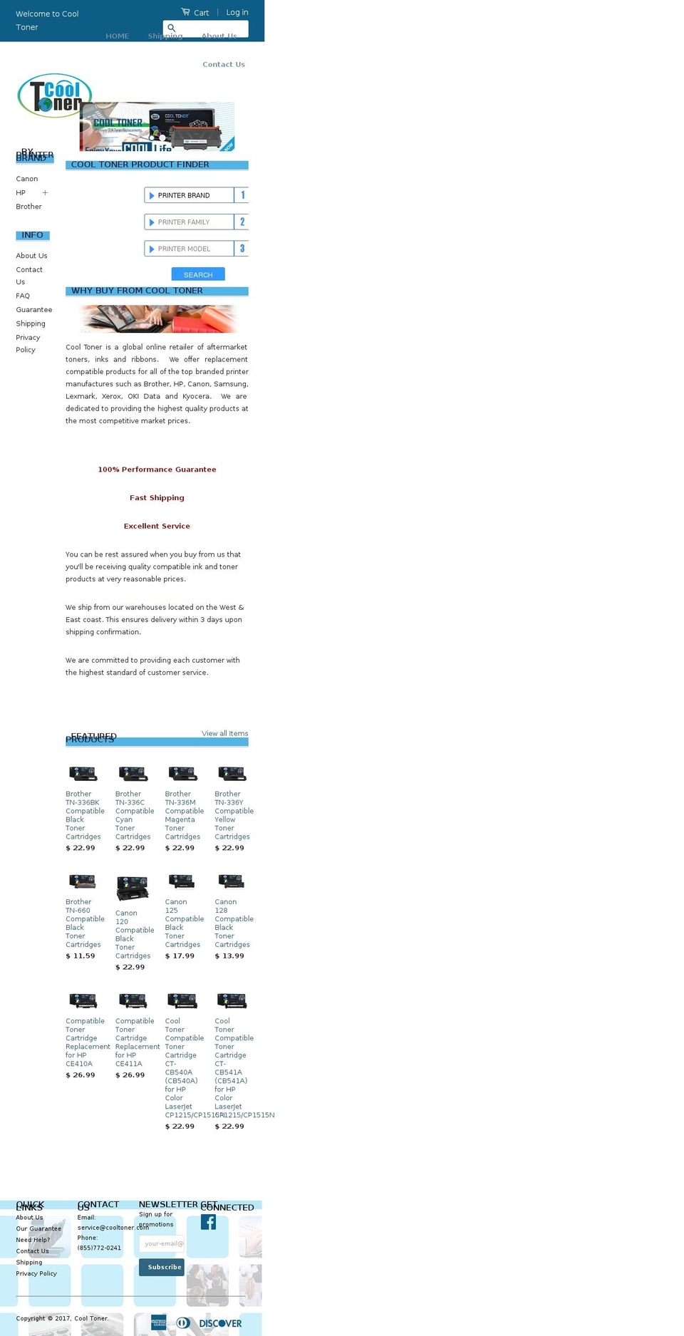 cooltoner.com shopify website screenshot