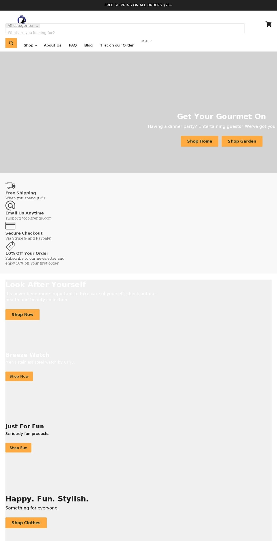 cooltrends.com shopify website screenshot