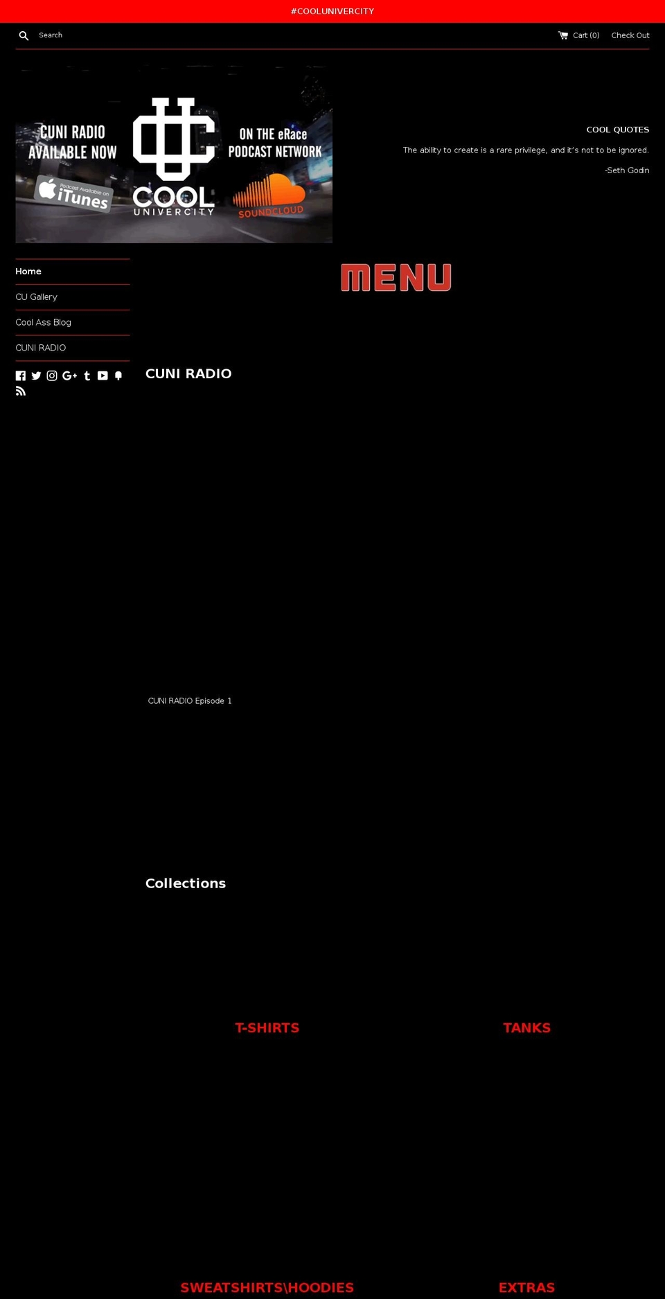 coolunivercity.com — Shopify storefront screenshot