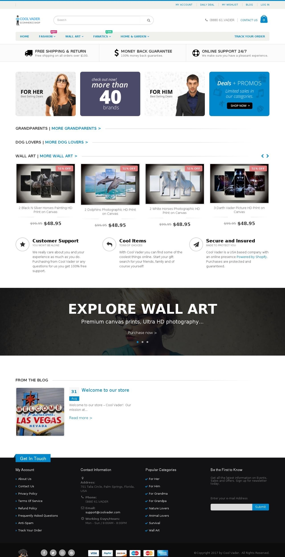 coolvader.com shopify website screenshot