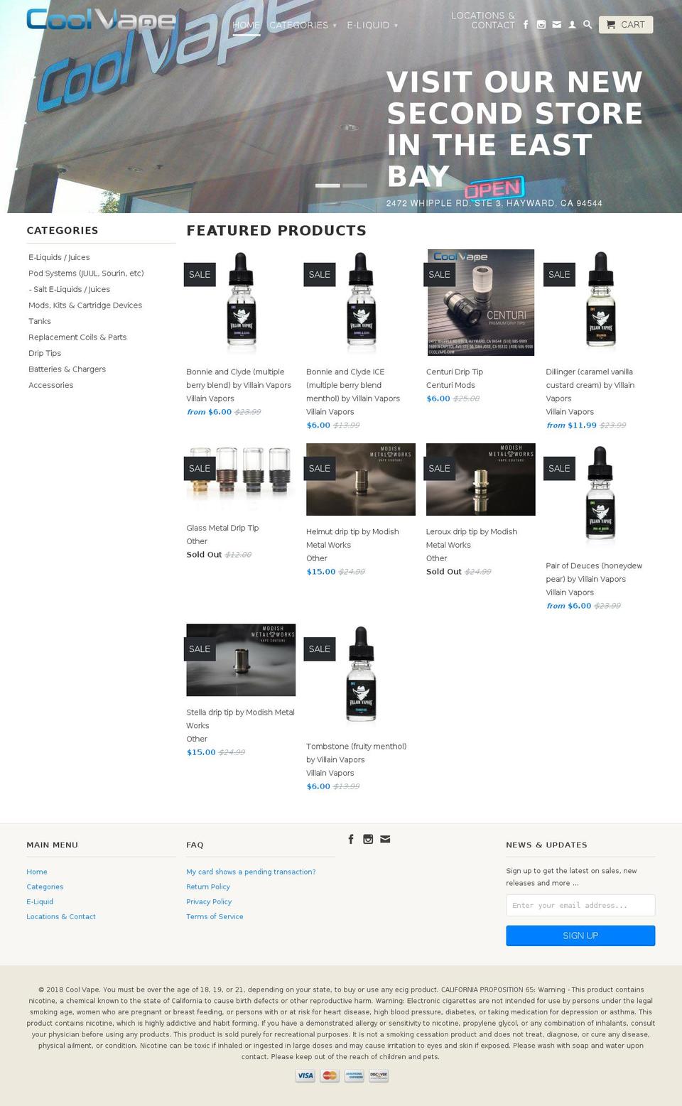 coolvapeonline.com — Shopify storefront screenshot