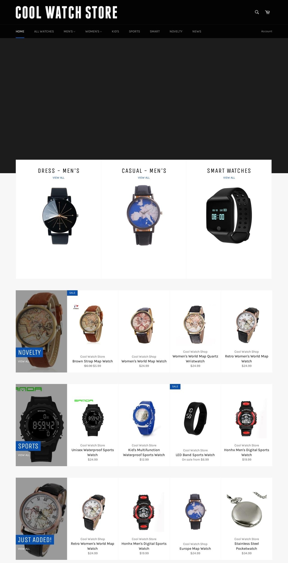 coolwatchstore.com — Shopify storefront screenshot