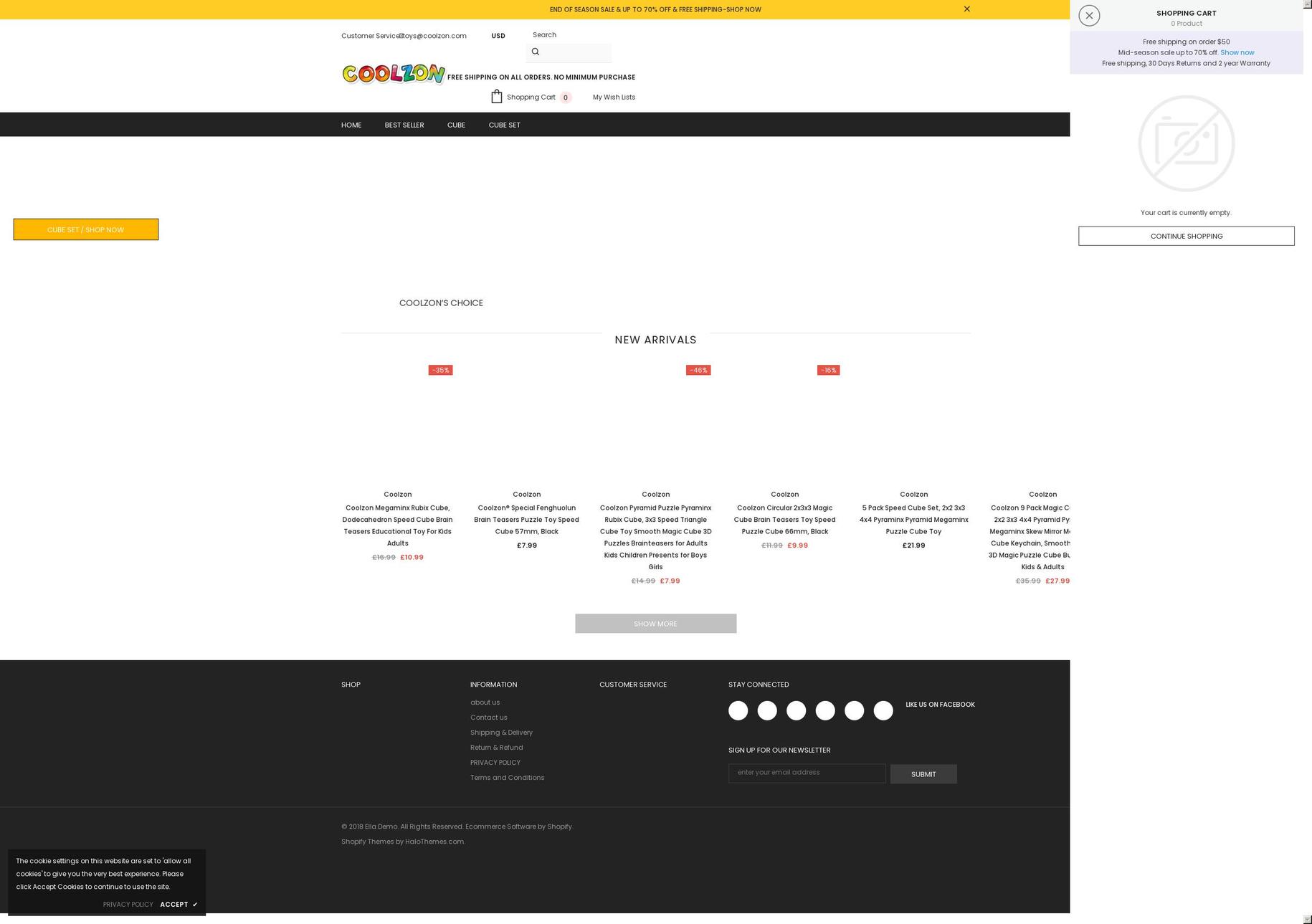 coolzon.com shopify website screenshot