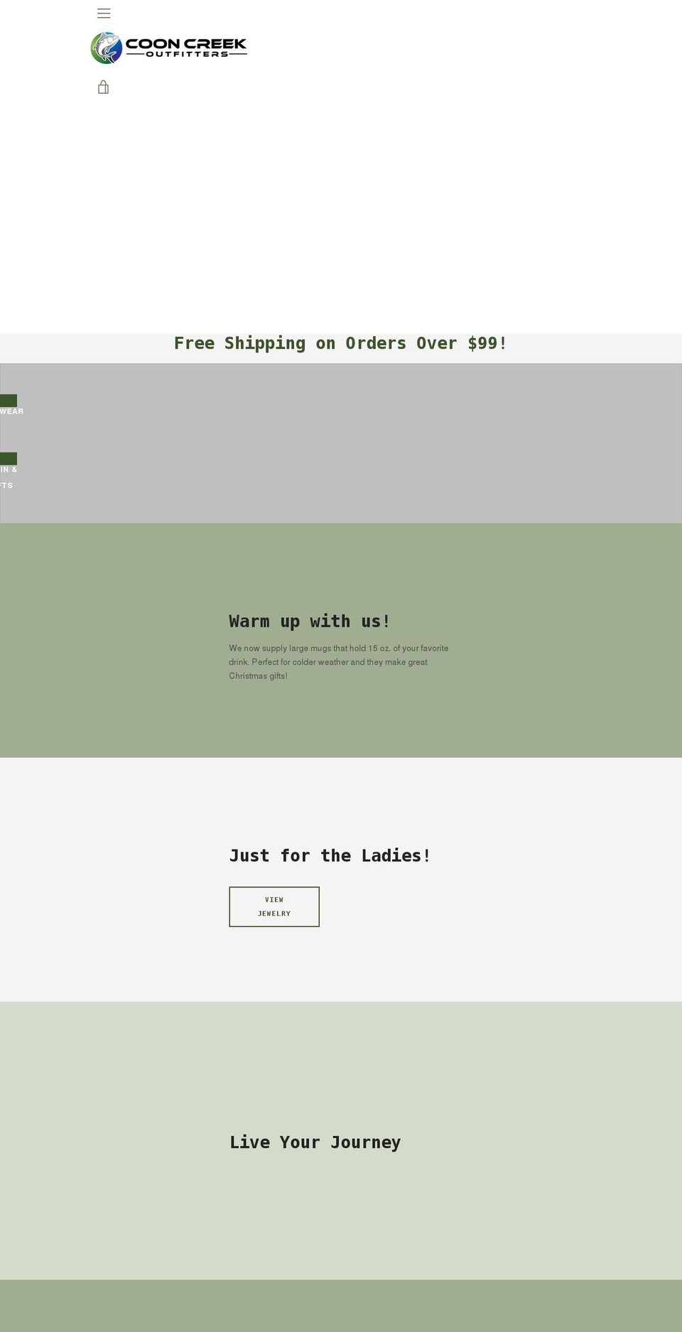 cooncreek.net shopify website screenshot