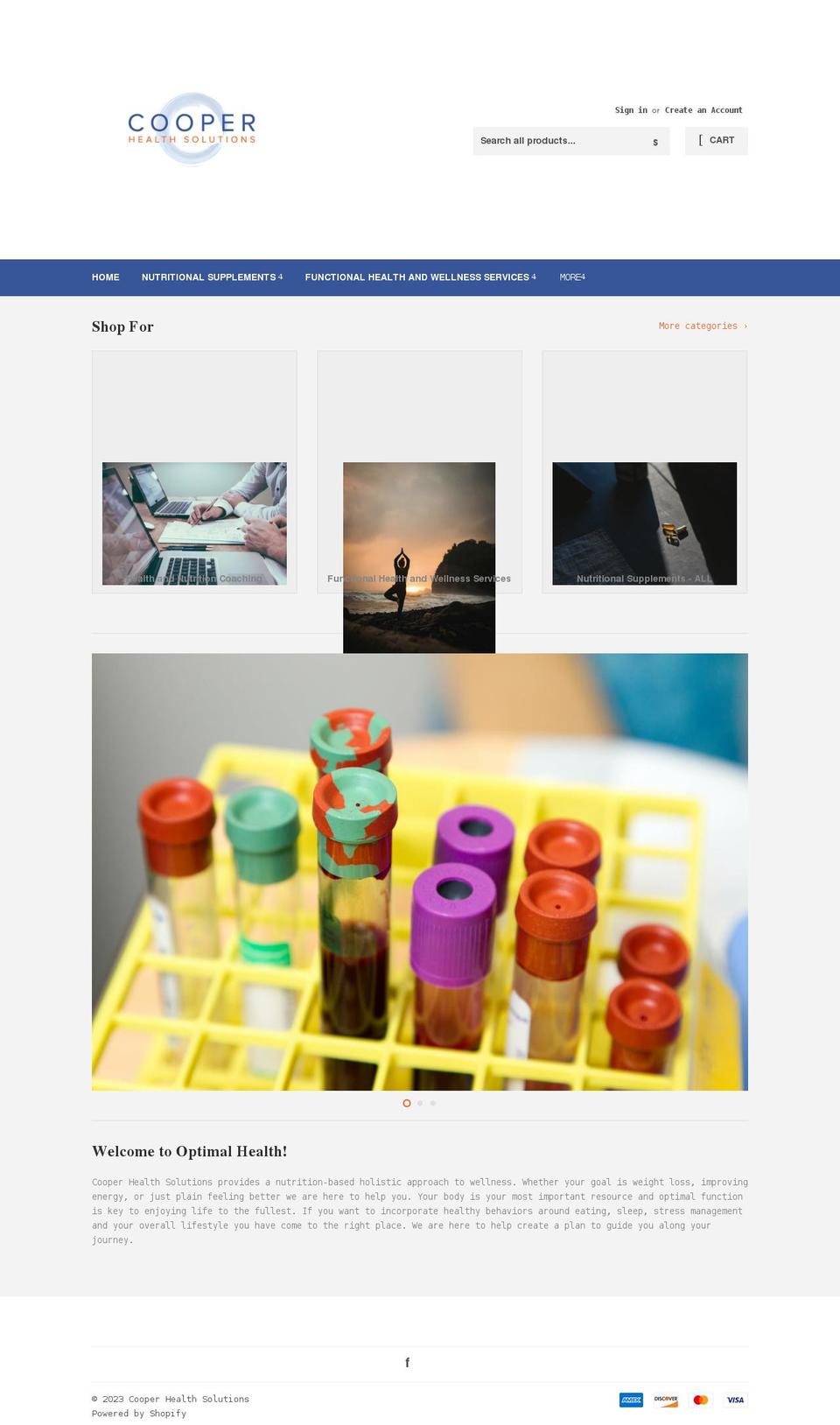 cooper-health-solutions.myshopify.com shopify website screenshot