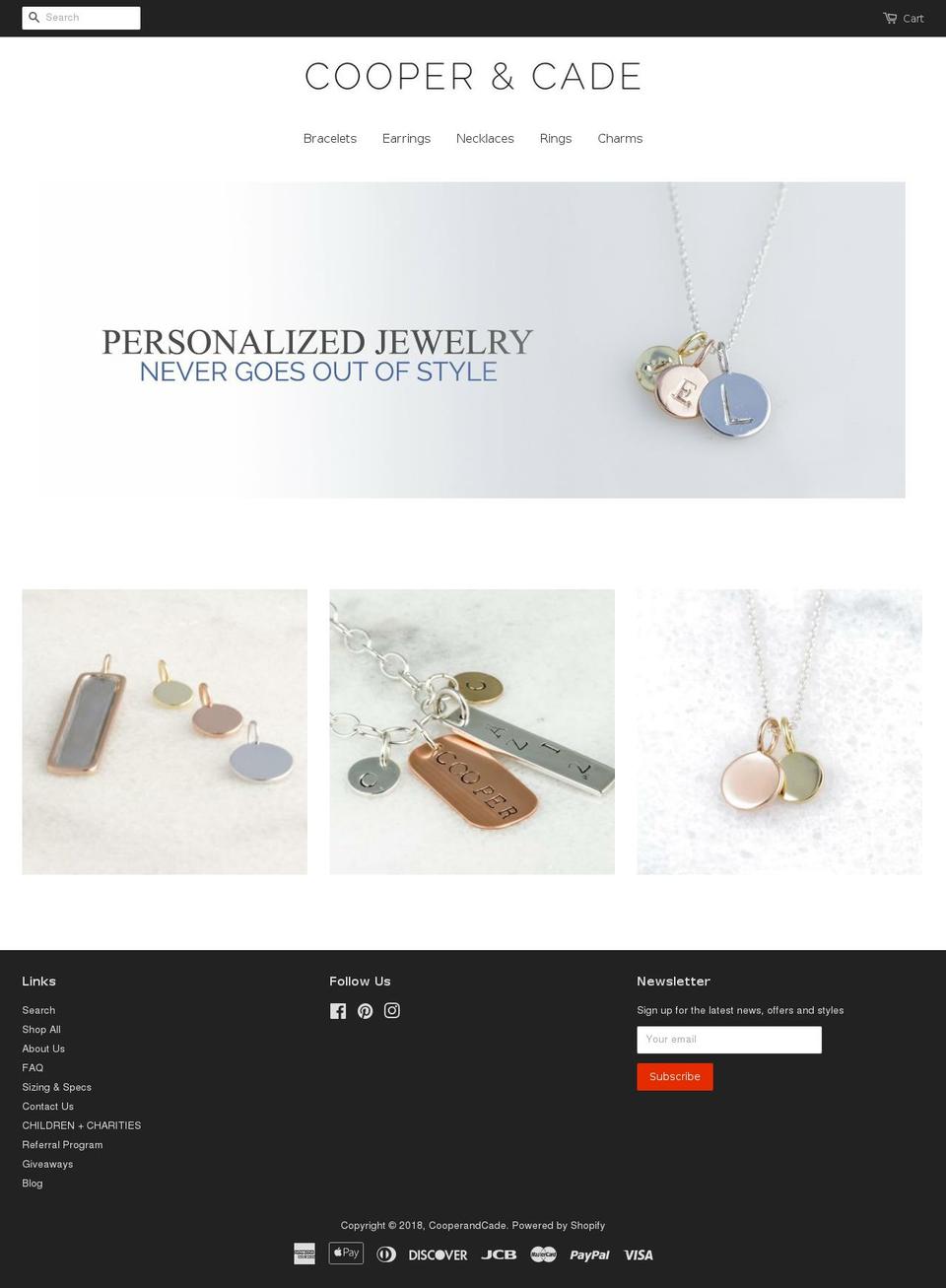 cooperandcade.com — Shopify storefront screenshot