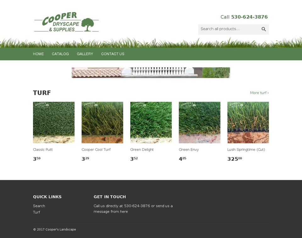 cooperdryscape.com shopify website screenshot