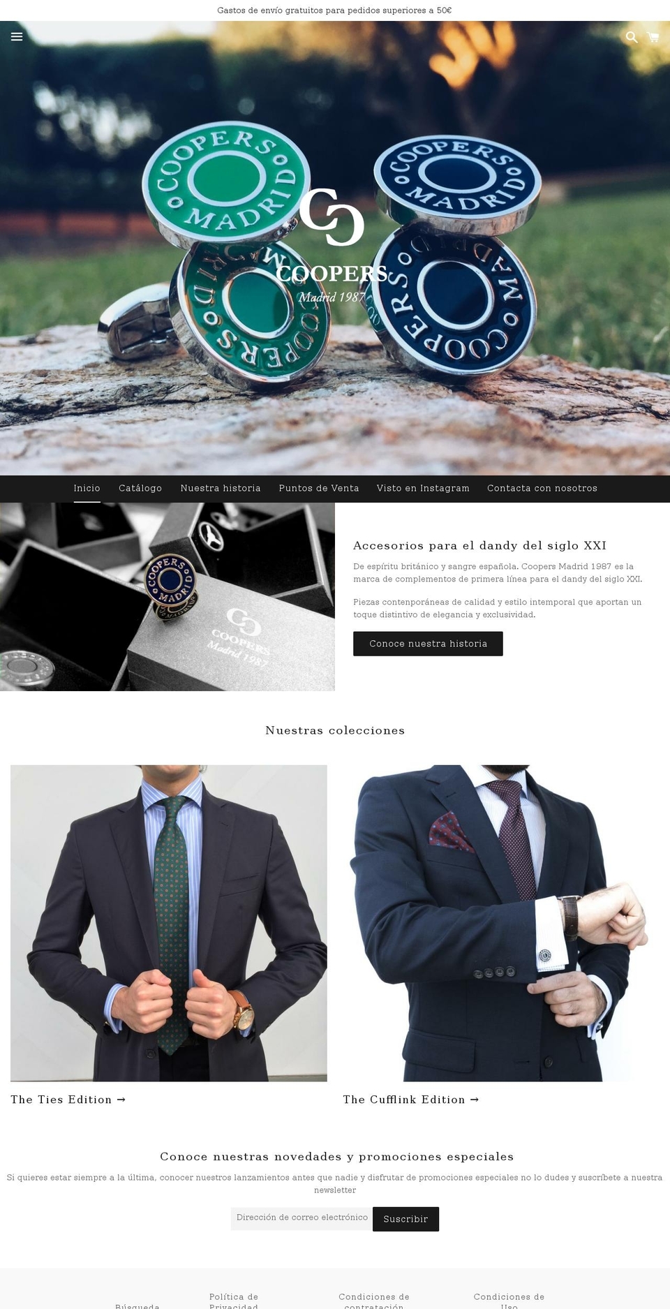 coopersmadrid.com — Shopify storefront screenshot